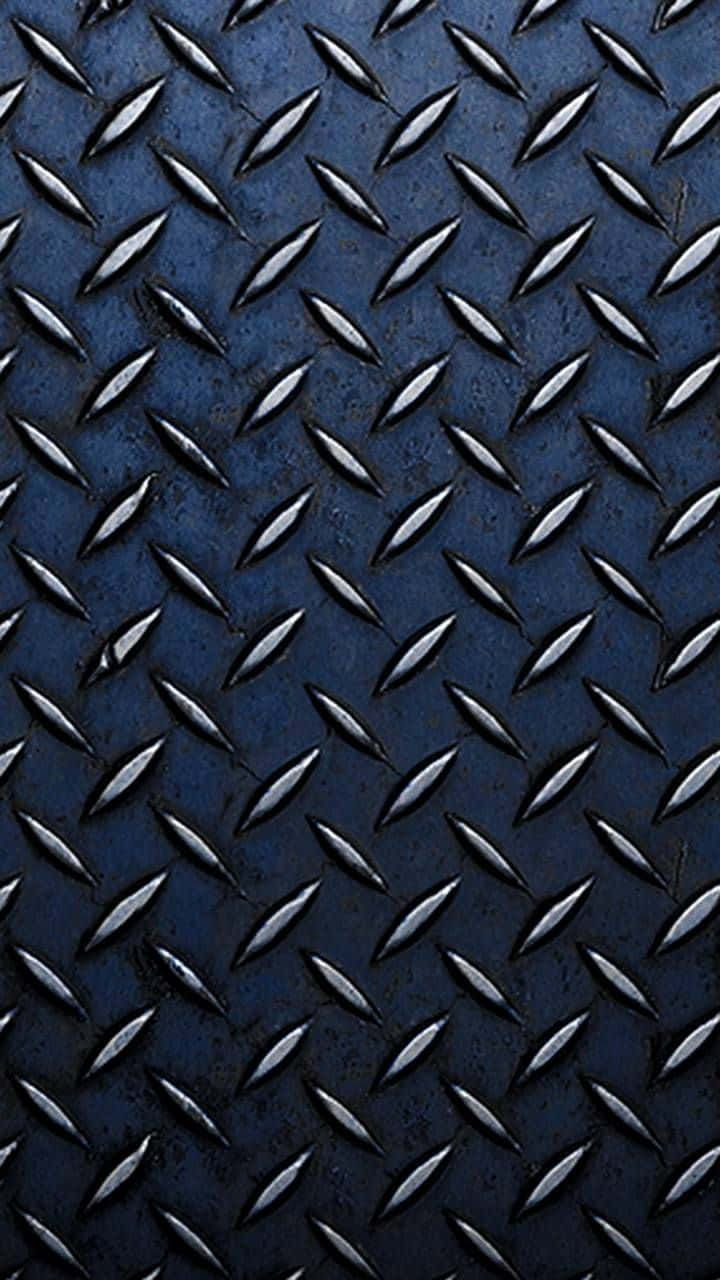 diamond plate, blue metal plate, deep blue patina, HD Phone Wallpaper