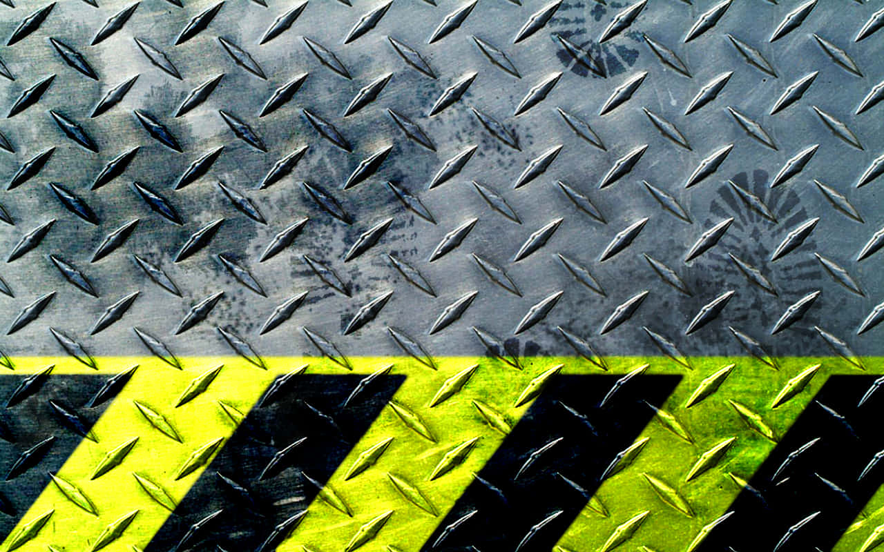 diamond plate, yellow, black, HD Desktop Wallpaper