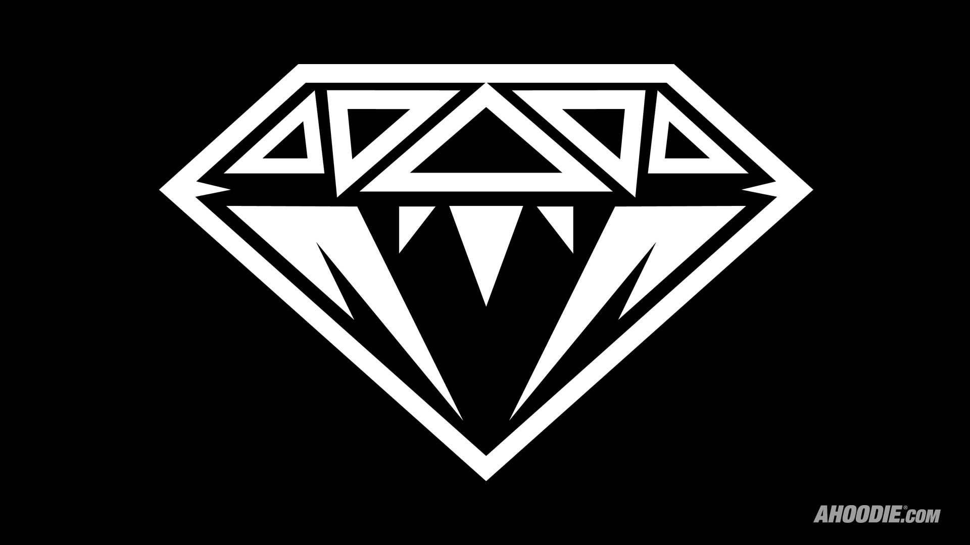 Diamond Supply Co, black and white, geometric diamond logo, Full HD Desktop Wallpaper