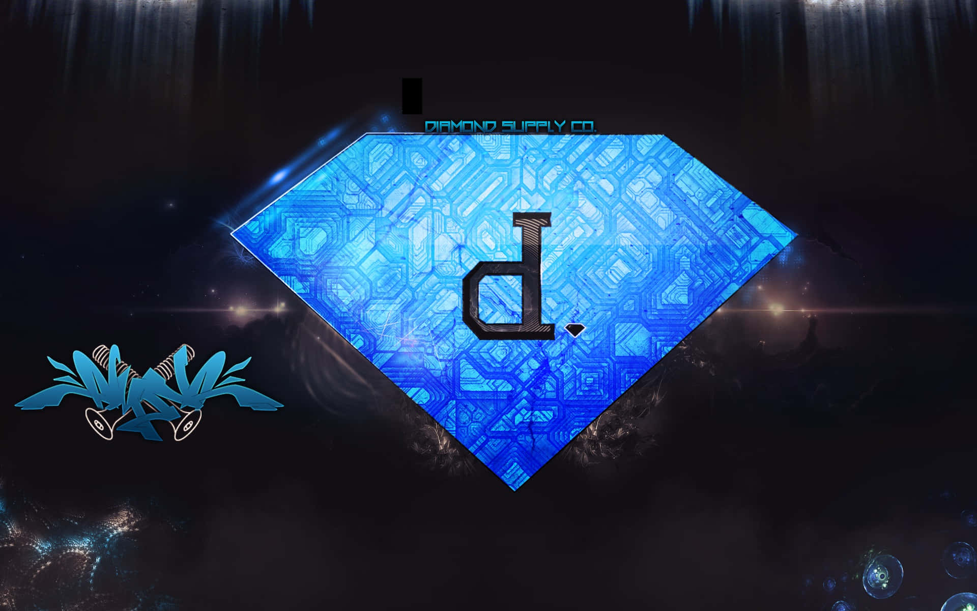 Diamond Supply Co, blue diamond, letter d, Full HD Desktop Wallpaper
