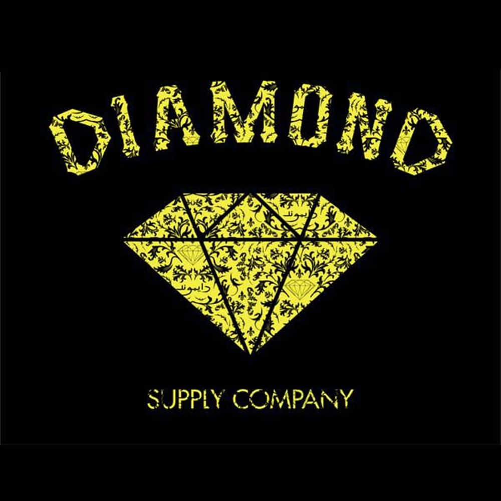 Diamond Supply Co, gold print, yellow diamond logo, SD Desktop Wallpaper