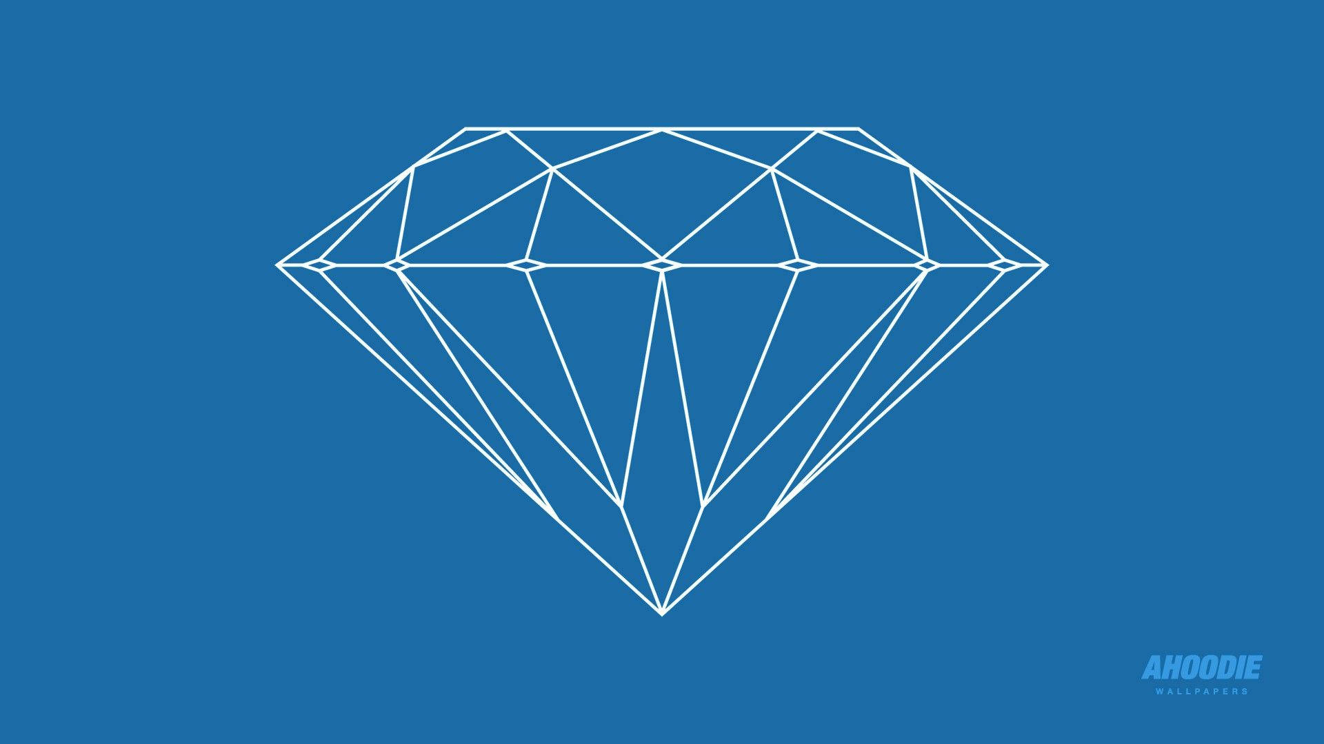 Diamond Supply Co, blue, white line drawing, Full HD Desktop Wallpaper