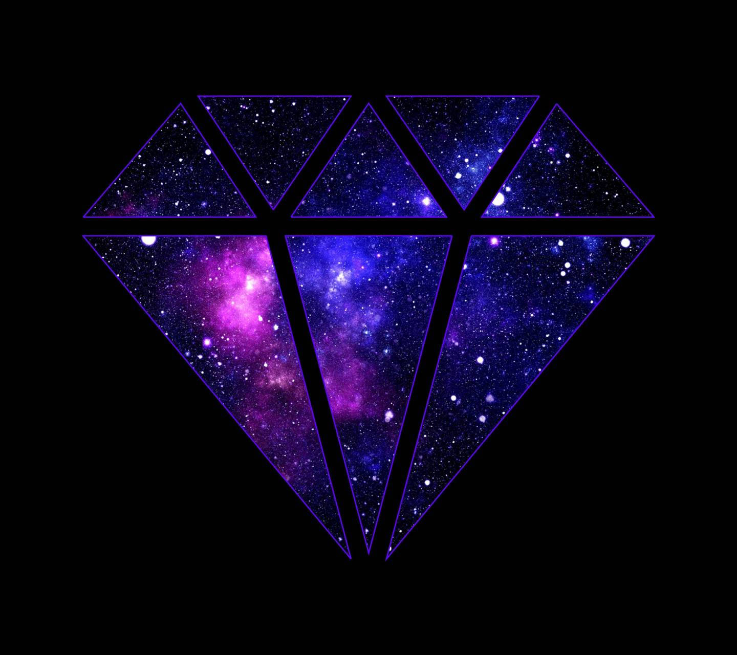 galaxy diamond collage art, Milky Way Diamond Collage, glowing purple diamond, HD Desktop Wallpaper