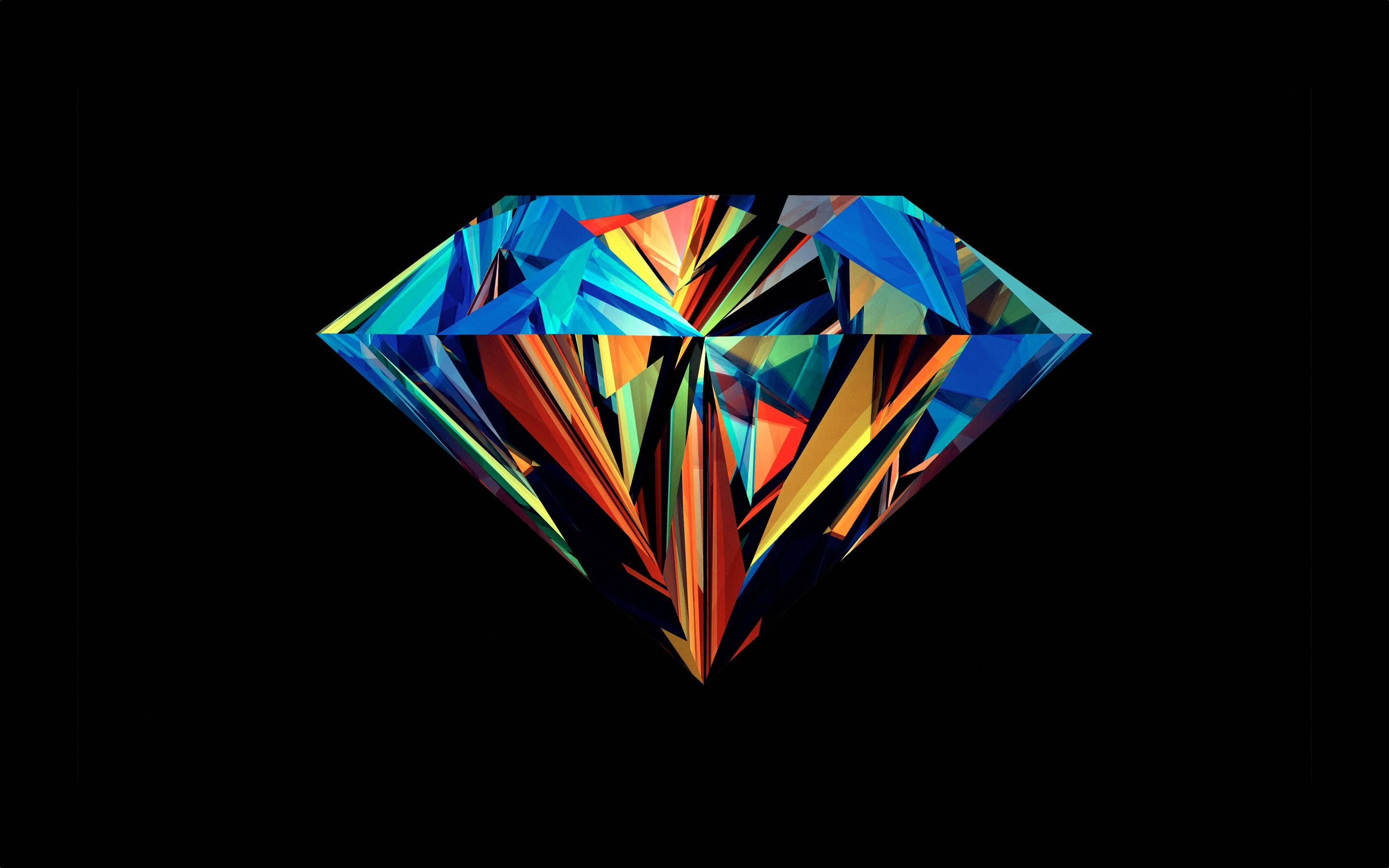 rainbow abstract diamond art, vibrant geometric diamond, rainbow hues, 2K Desktop Wallpaper