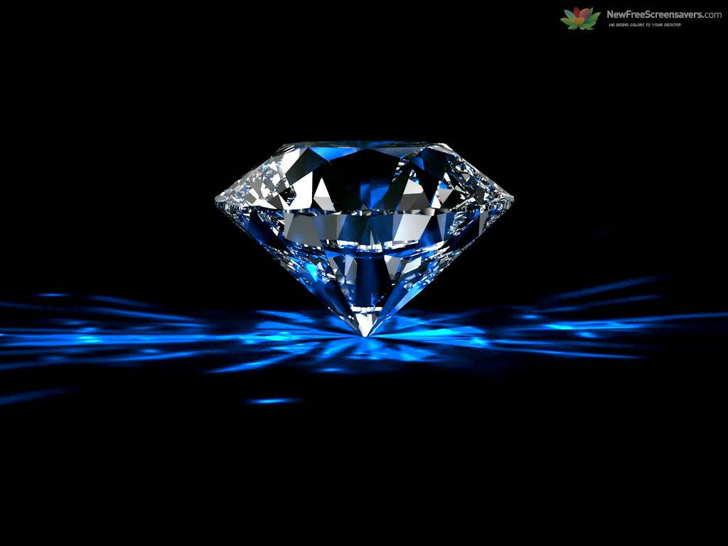 neon blue, blue diamond, black void, SD Desktop Wallpaper