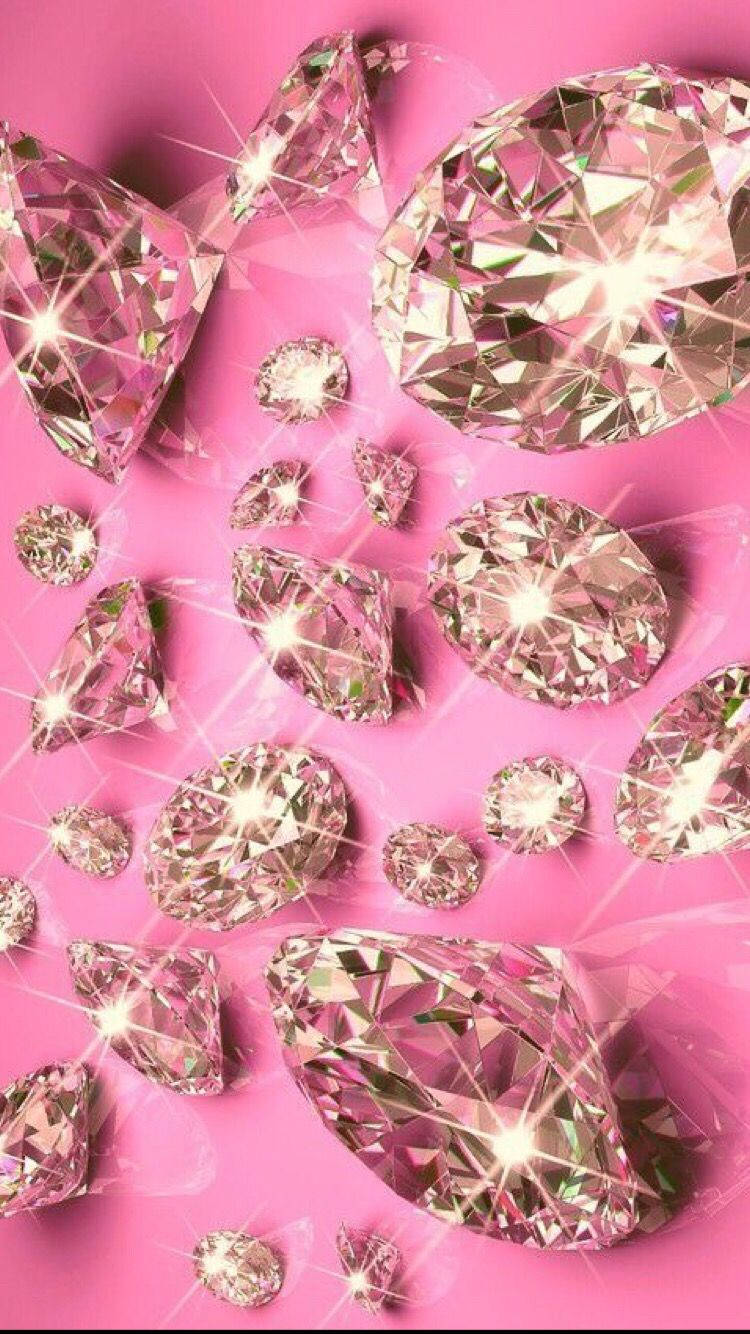 exquisite pink diamond, classic setting, various cuts, HD Phone Wallpaper
