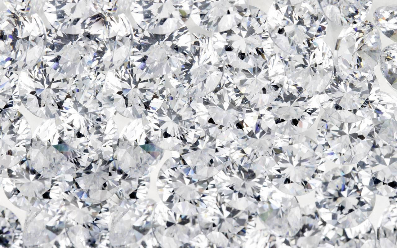 white diamond crystals, round-cut diamonds, brilliant facets, HD Desktop Wallpaper