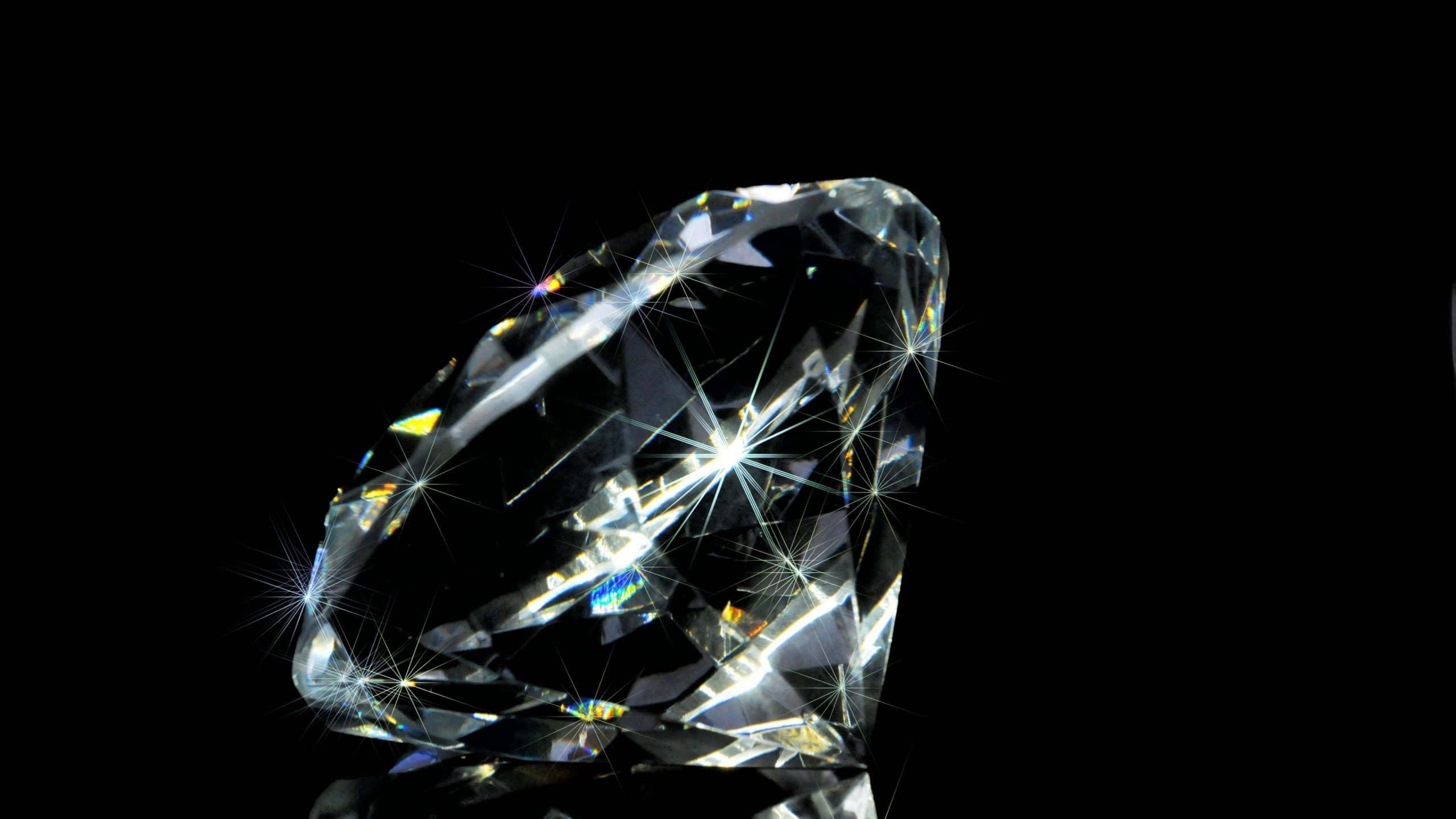 diamond, prismatic light, stark black background, 2K Desktop Wallpaper