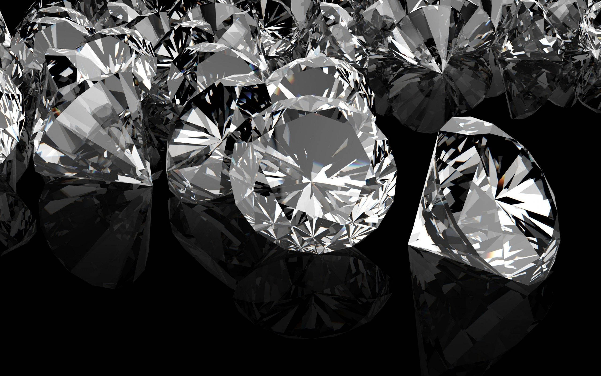 diamond, black background, shimmering, 2K Desktop Wallpaper