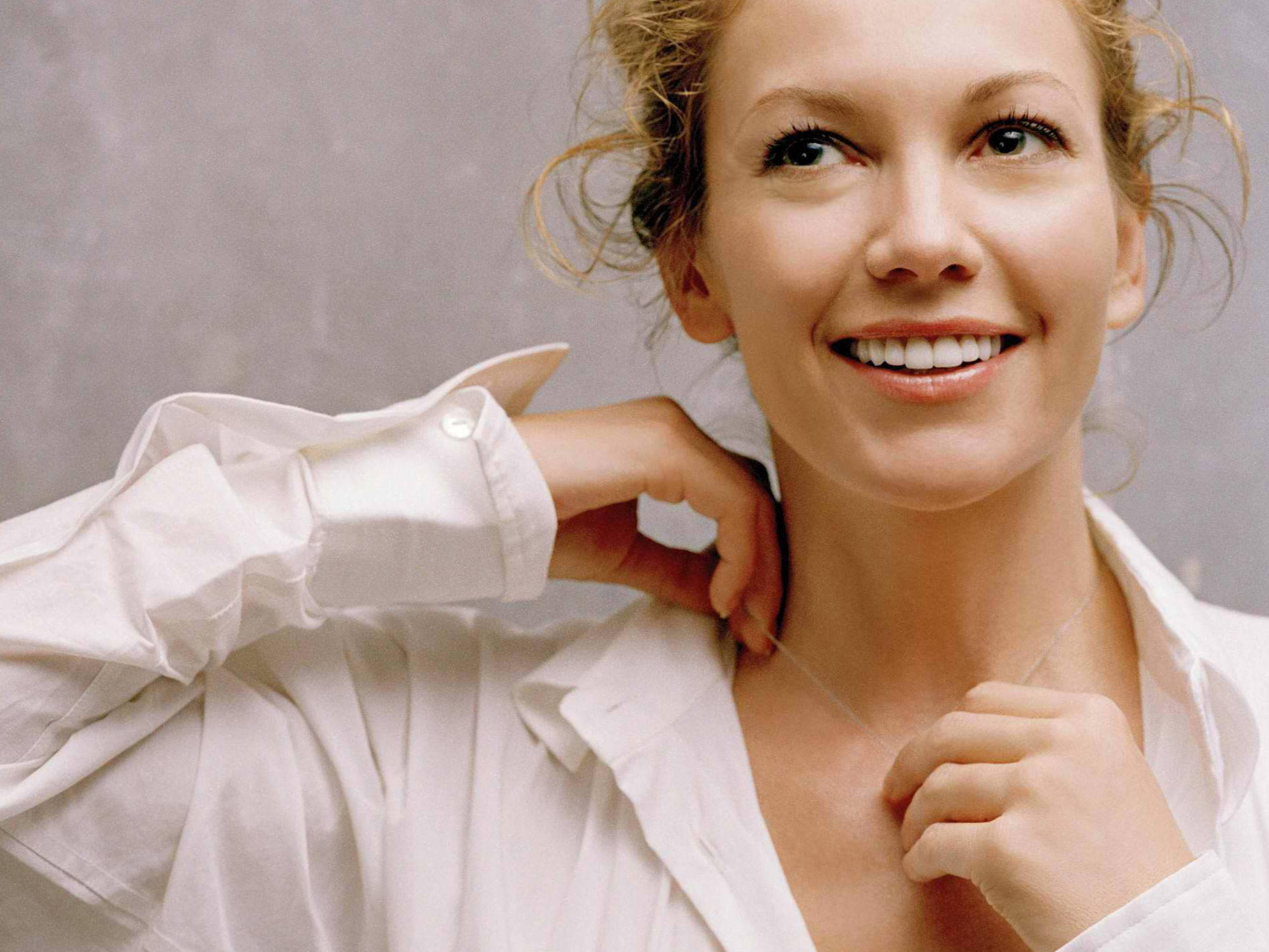 Diane Lane, blonde hair, white shirt, Full HD Desktop Wallpaper
