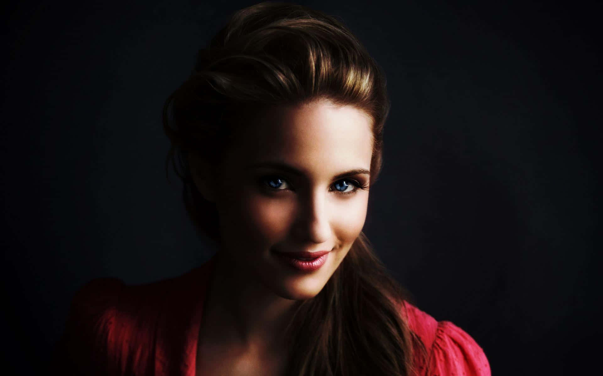 Dianna Agron, blue eyes, styled hair, Full HD Desktop Wallpaper