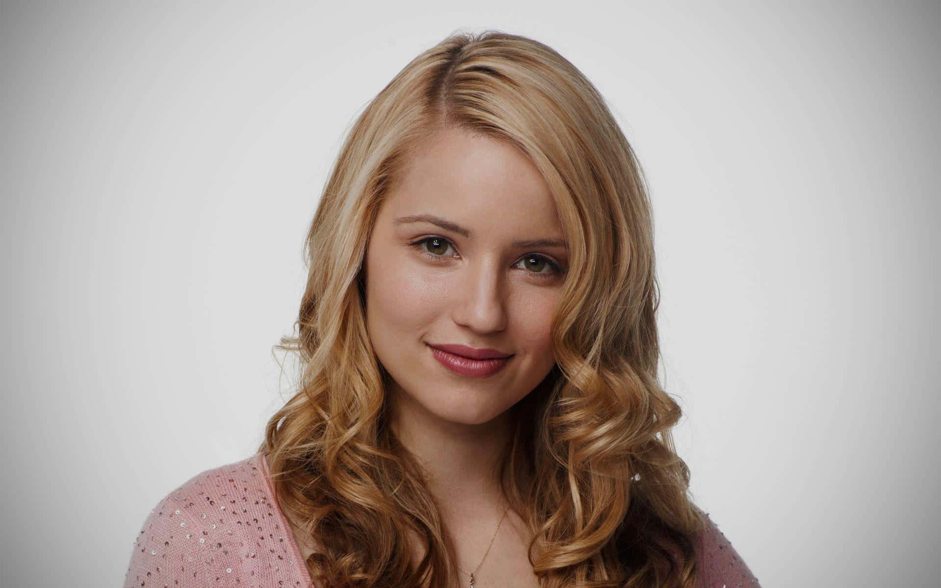 Dianna Agron, golden curls, pink sparkly top, Full HD Desktop Wallpaper