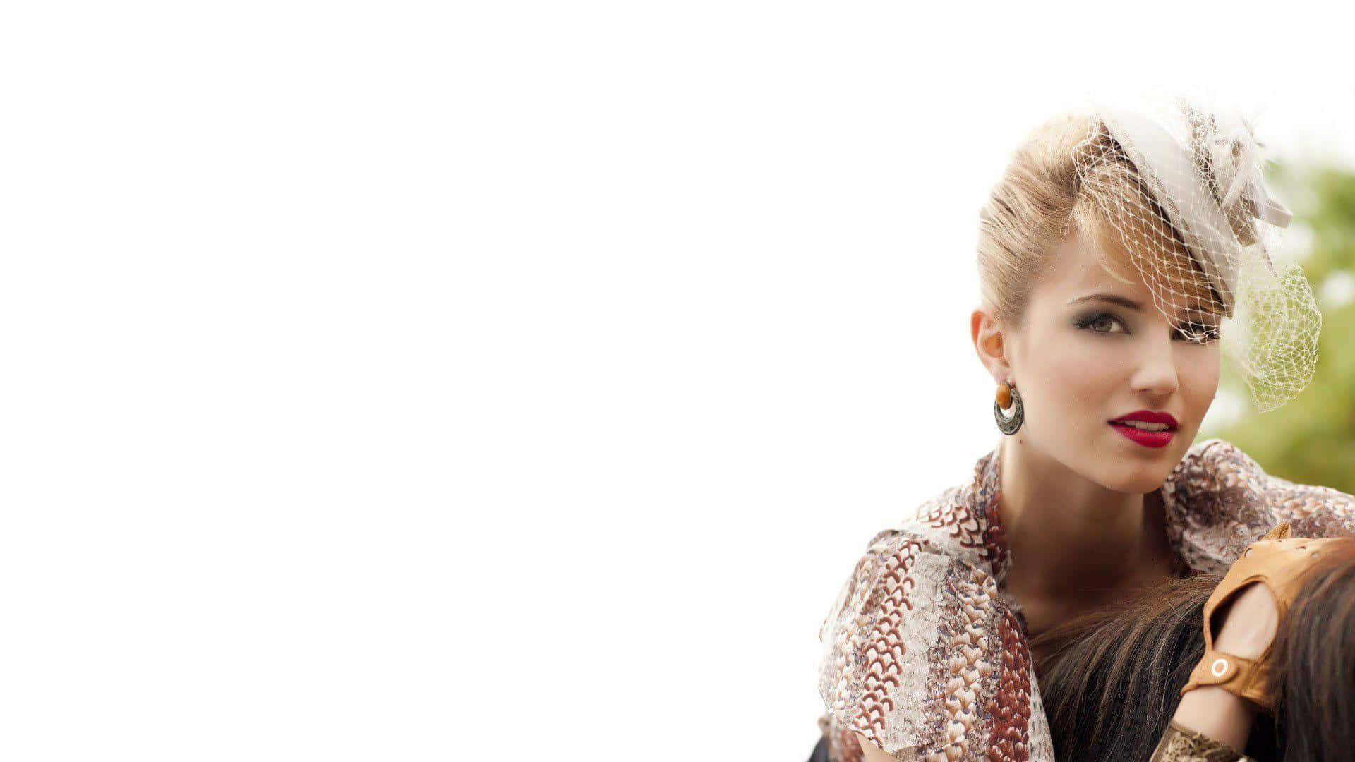 Dianna Agron, blonde hair, red lips, Full HD Desktop Wallpaper