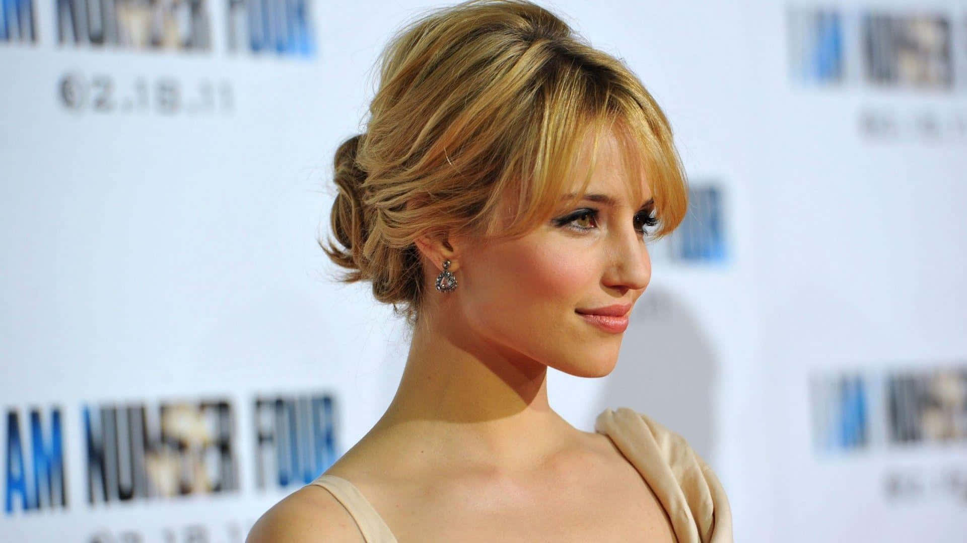 Dianna Agron, blonde hair, elegant updo, Full HD Desktop Wallpaper