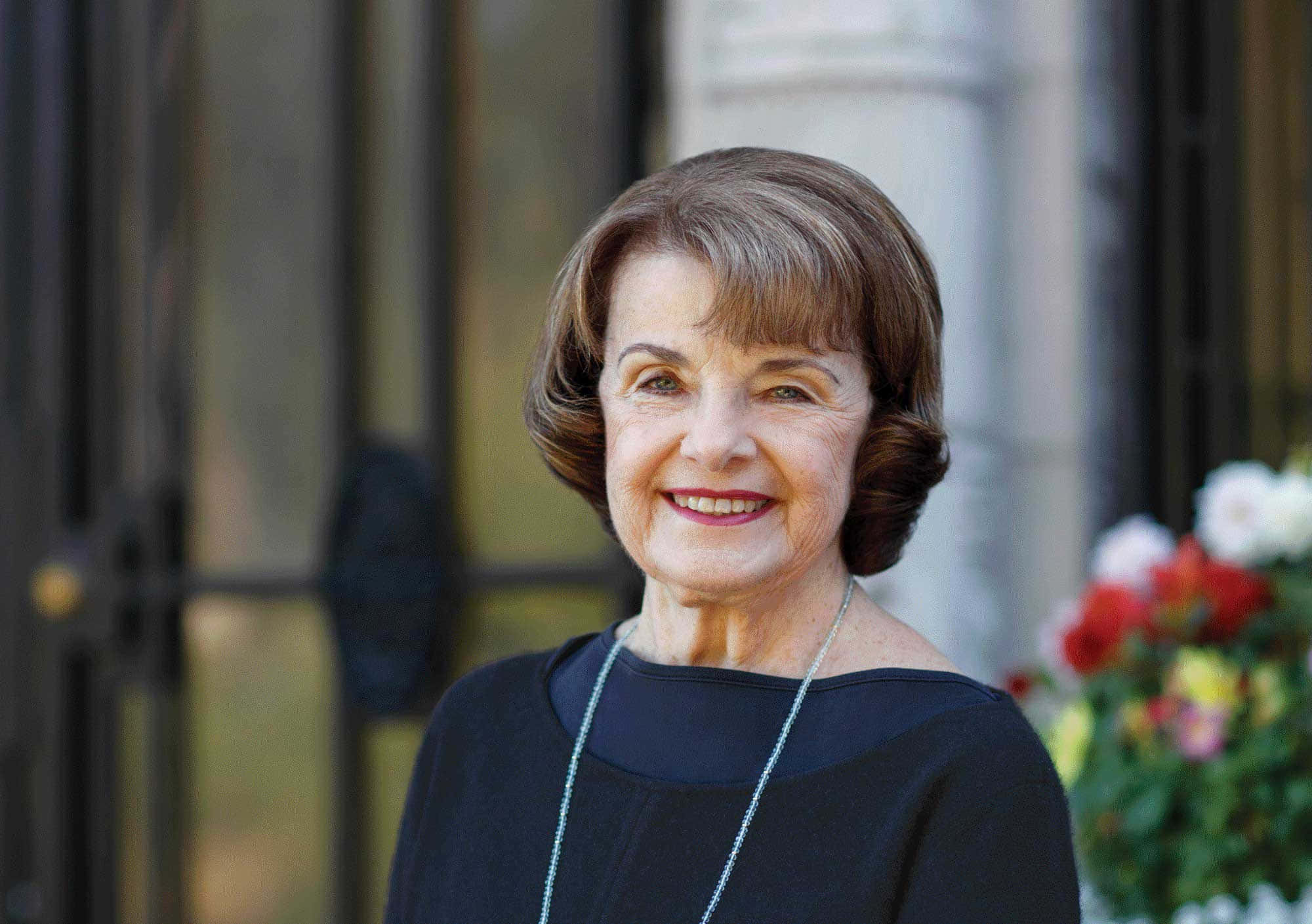 Dianne Feinstein, black top, silver necklace, Full HD Desktop Wallpaper