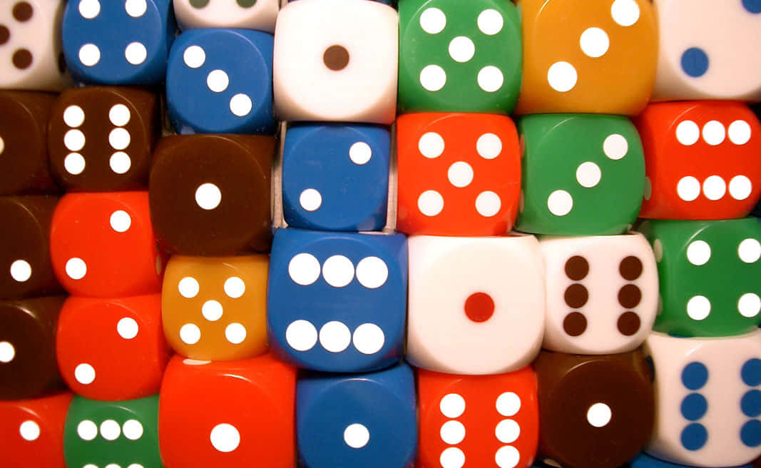 precise rollling dice pack, colorful dice, glossy surfaces, SD Desktop Wallpaper