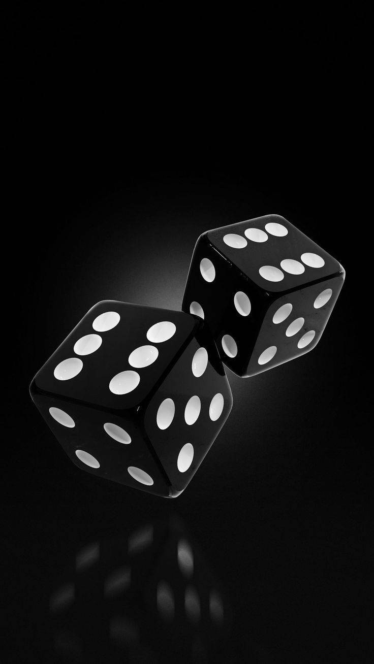 Men Phone Two Black Dice, glossy black dice, white dots, HD Phone Wallpaper