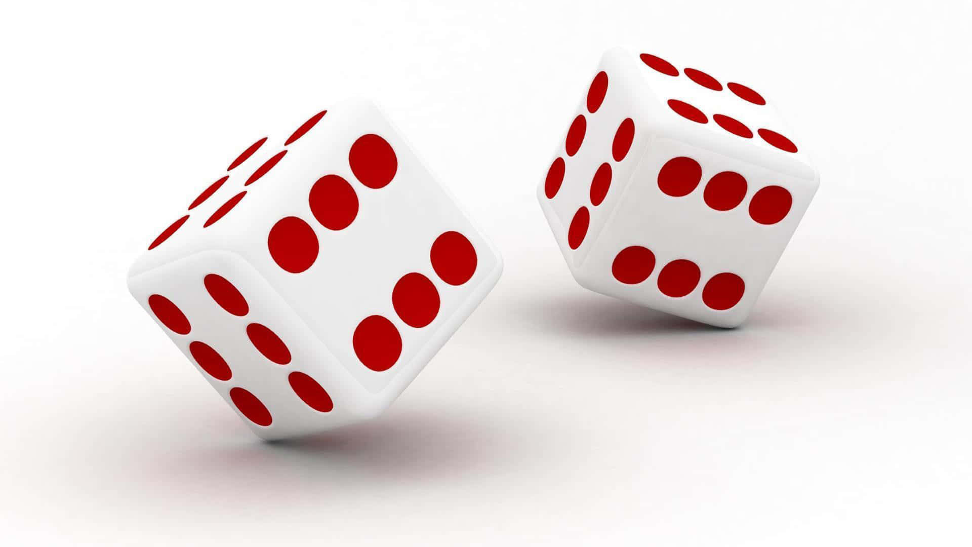 two red dice, white background, red dots, Full HD Desktop Wallpaper