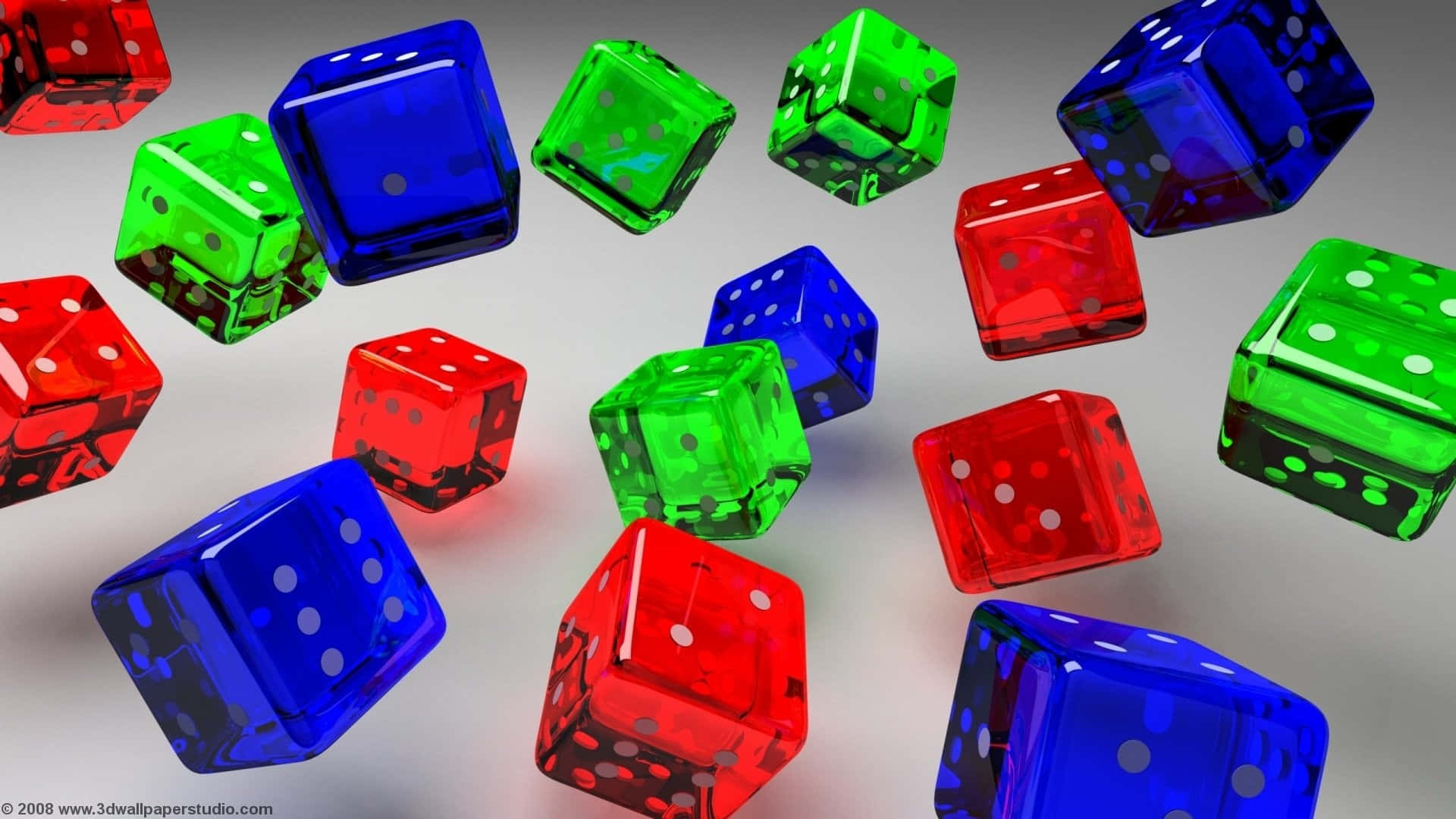 colorful translucent dice3 d, vibrant red green and blue, translucent dice, Full HD Desktop Wallpaper