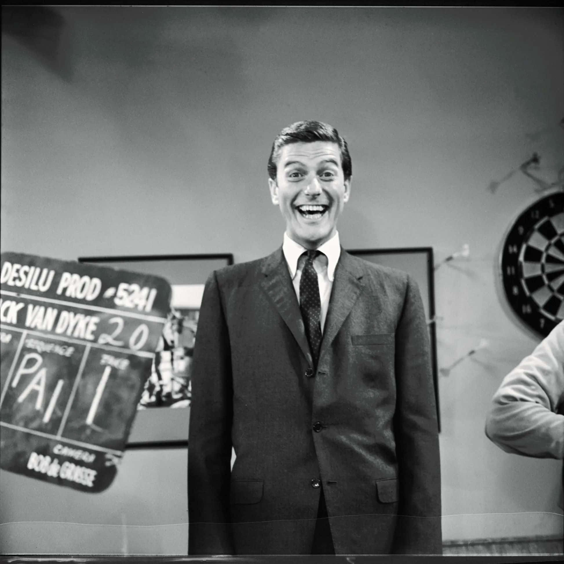Dick Van Dyke, clapperboard, dartboard, Full HD Desktop Wallpaper