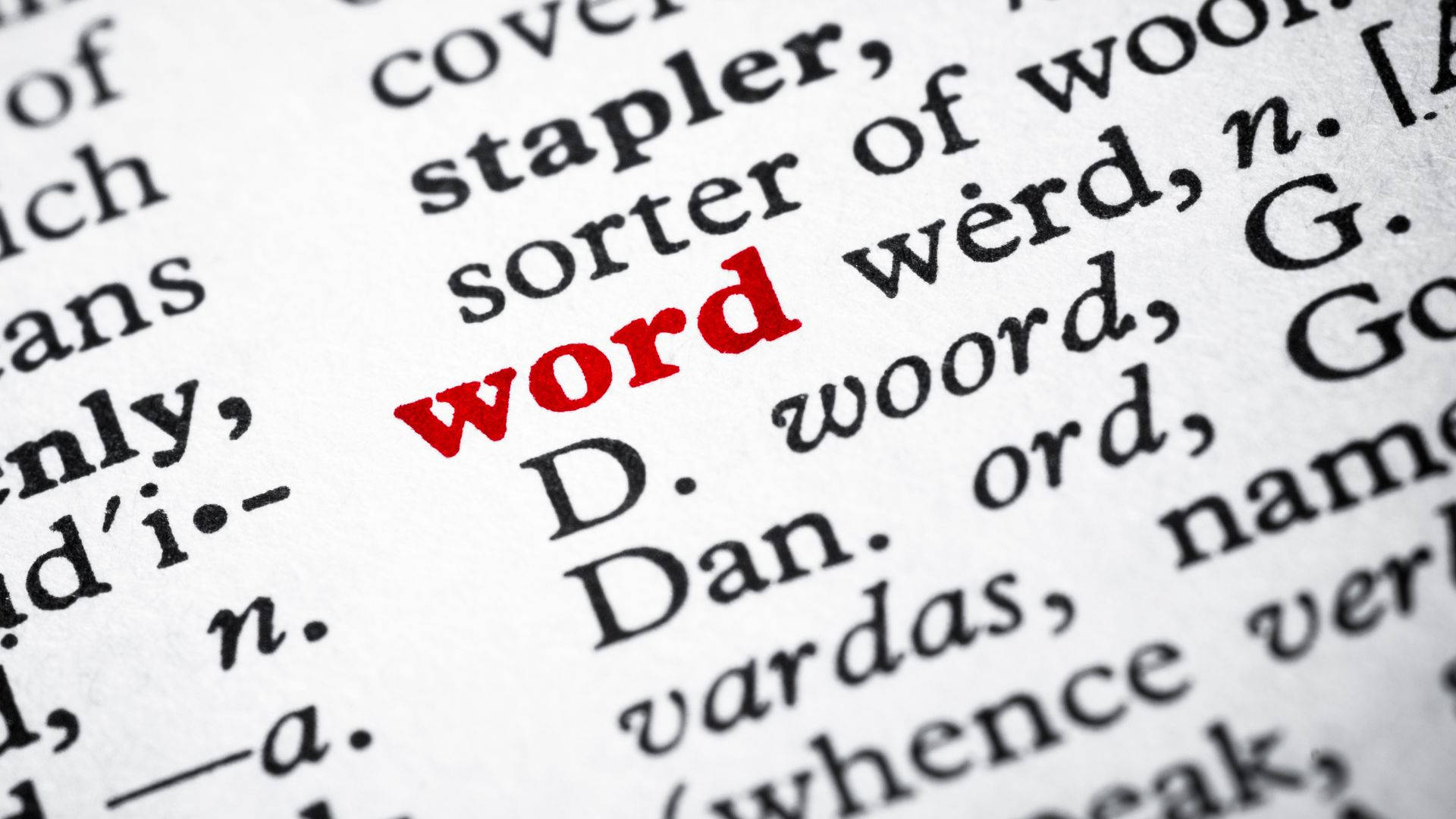 dictionary, word, red ink, Full HD Desktop Wallpaper