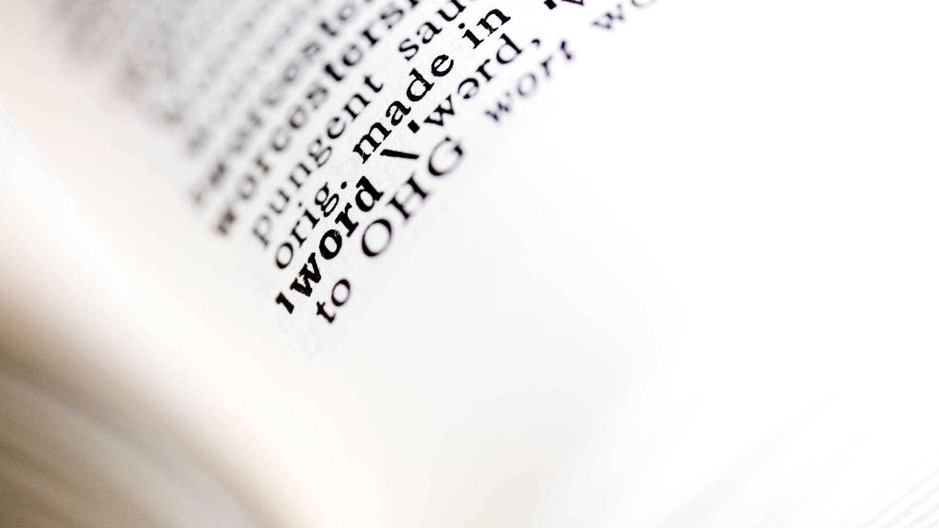 Dictionary, book page, blurred text, Full HD Desktop Wallpaper