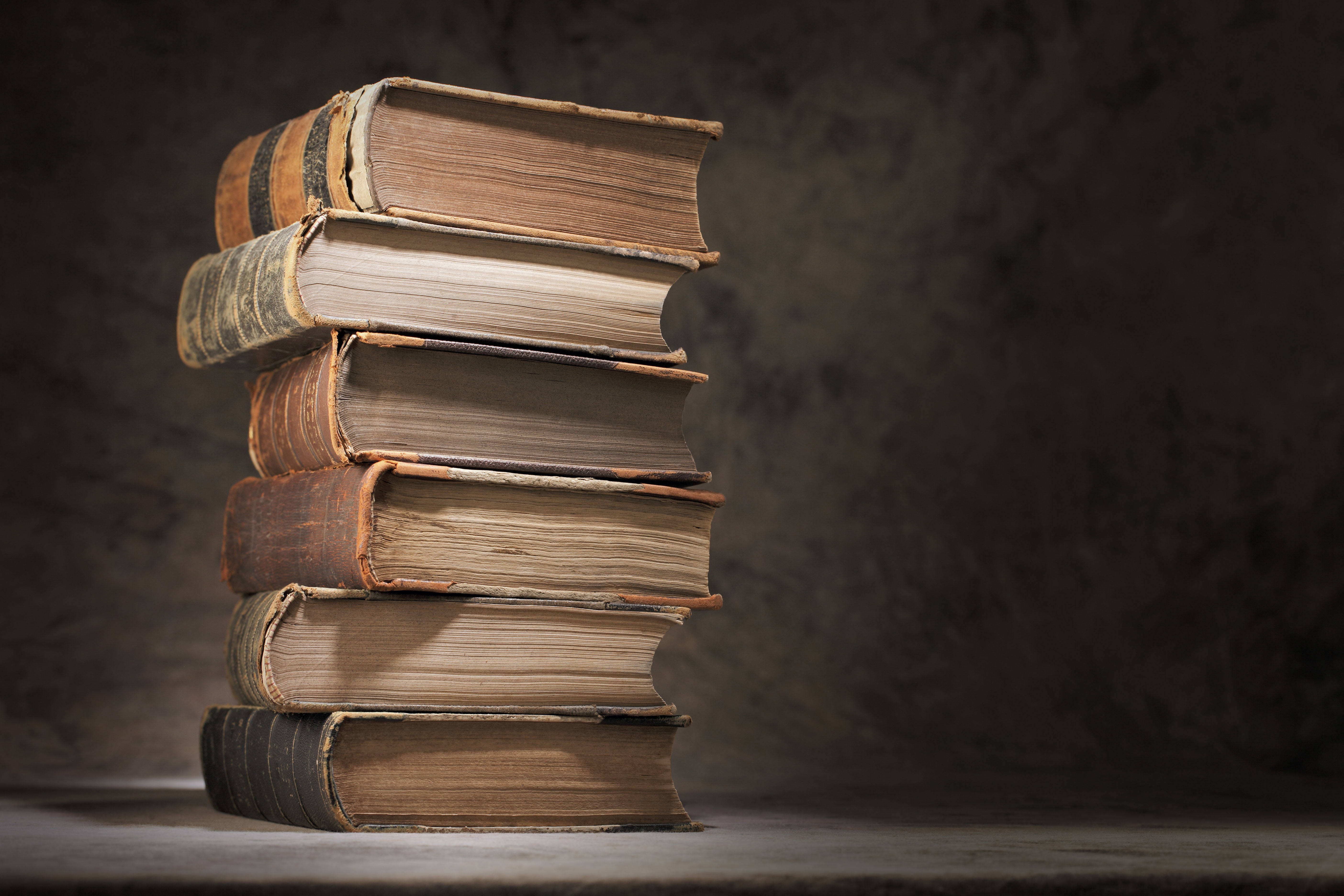 old dictionary books, vintage books, cracked spines, 5K Desktop Wallpaper
