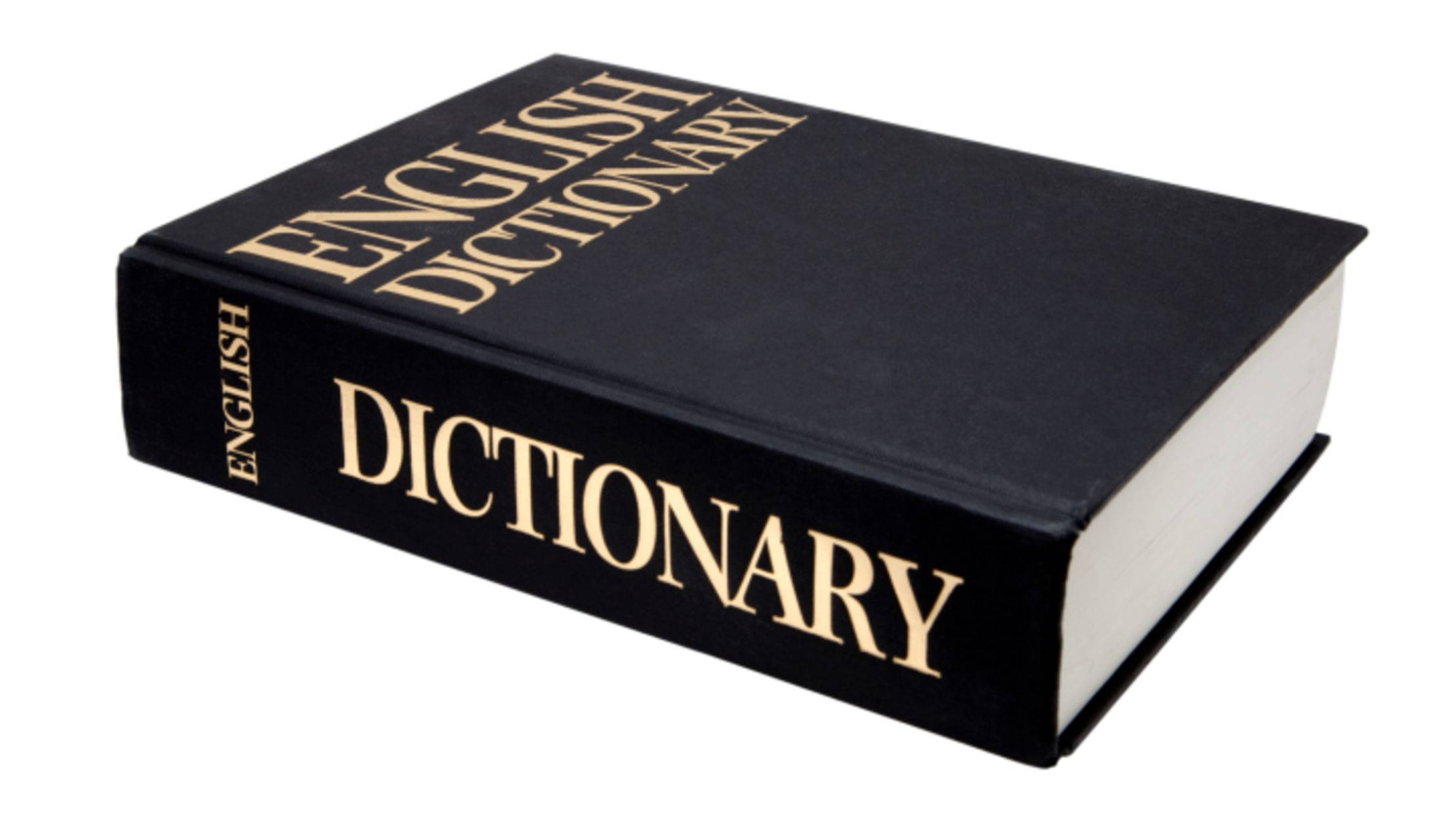 black English dictionary book, gold lettering, three-quarter angle, Full HD Desktop Wallpaper