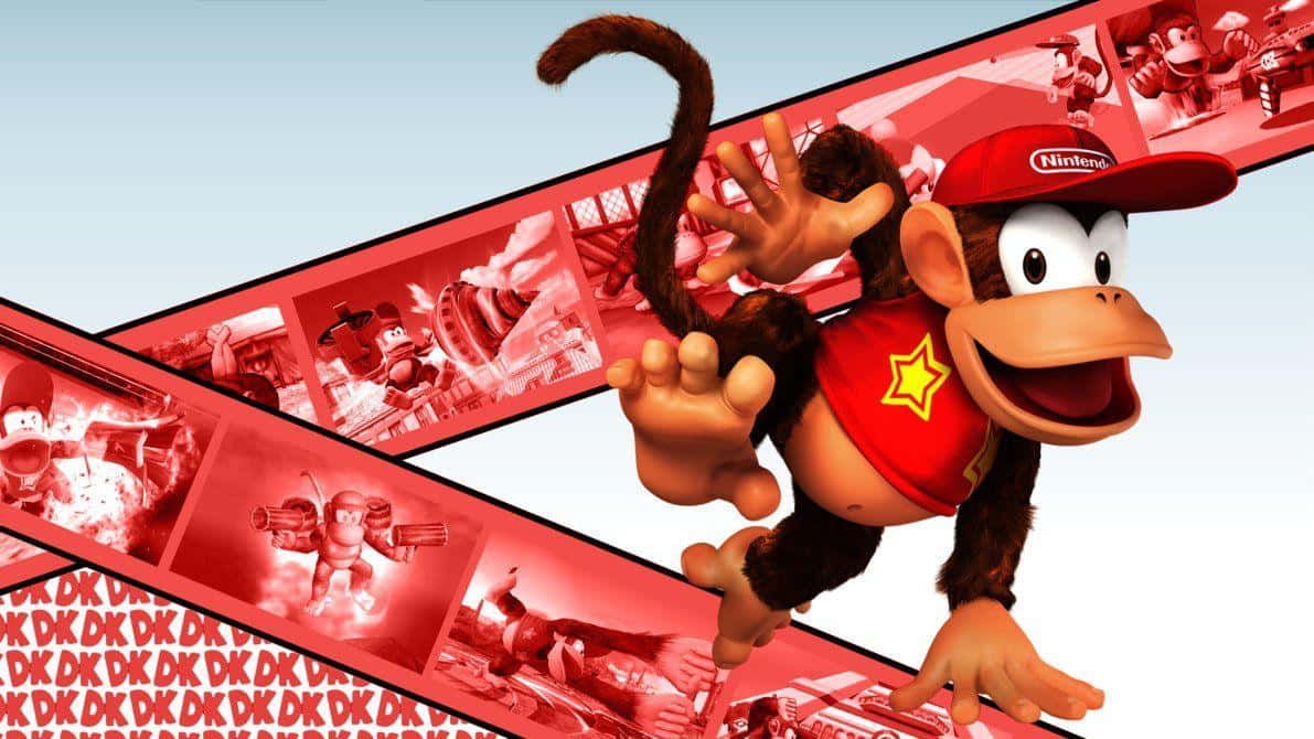 Diddy Kong, red cap, red vest, SD Desktop Wallpaper