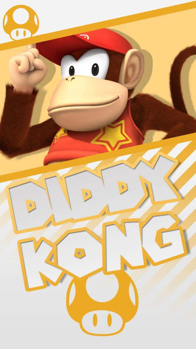 Diddy Kong, red cap, vest, SD Phone Wallpaper