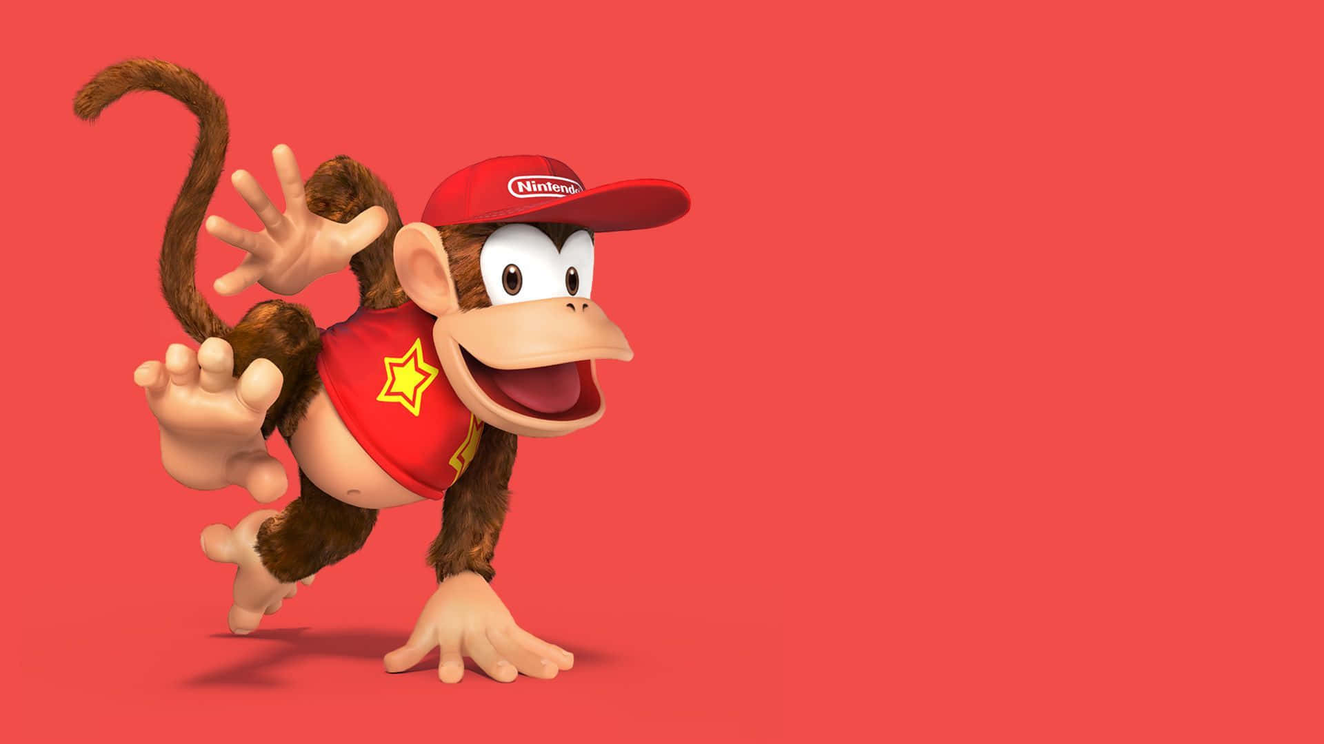 Diddy Kong, red cap, red shirt, Full HD Desktop Wallpaper