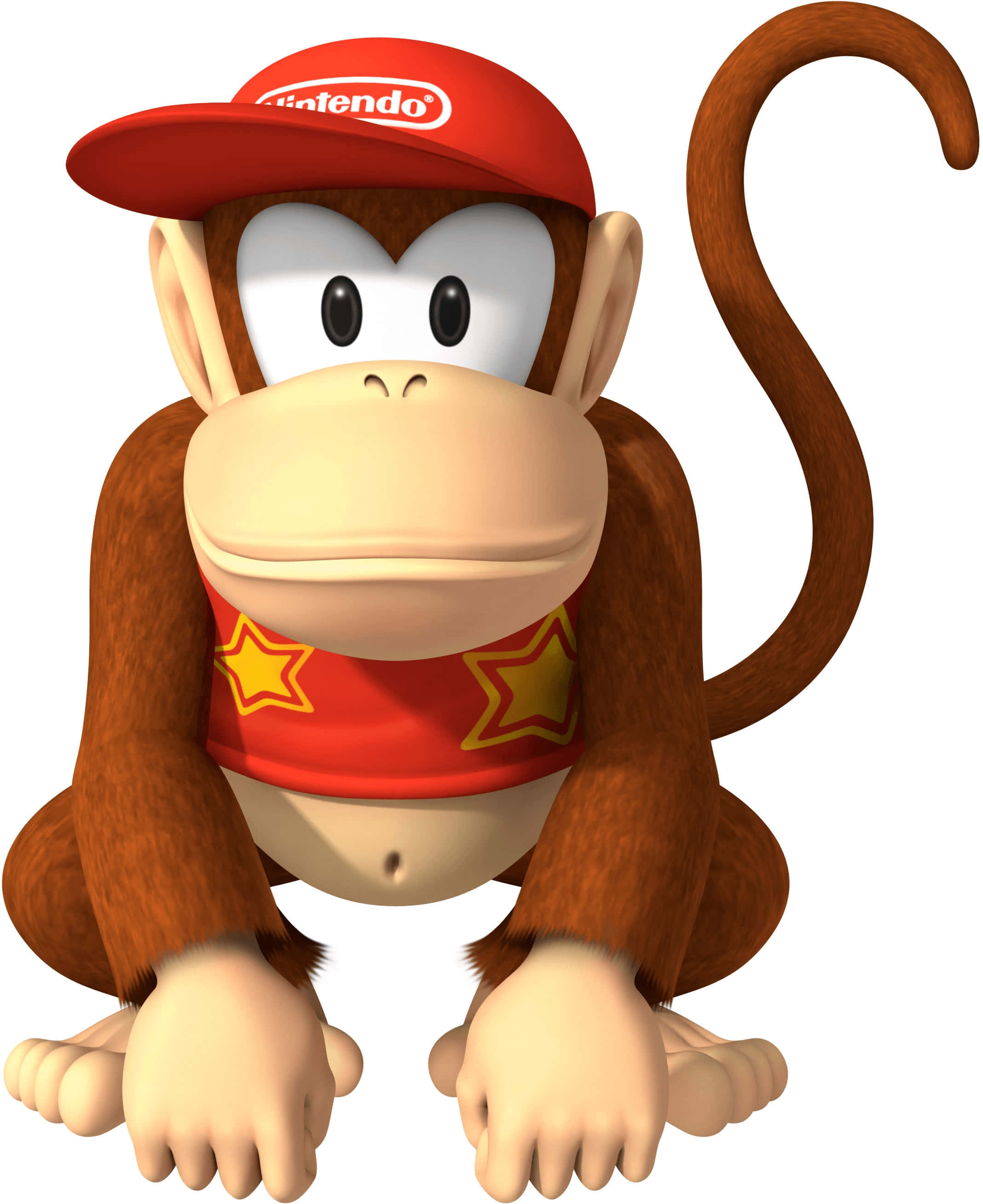 Diddy Kong, red Nintendo cap, star shirt, 2K Phone Wallpaper