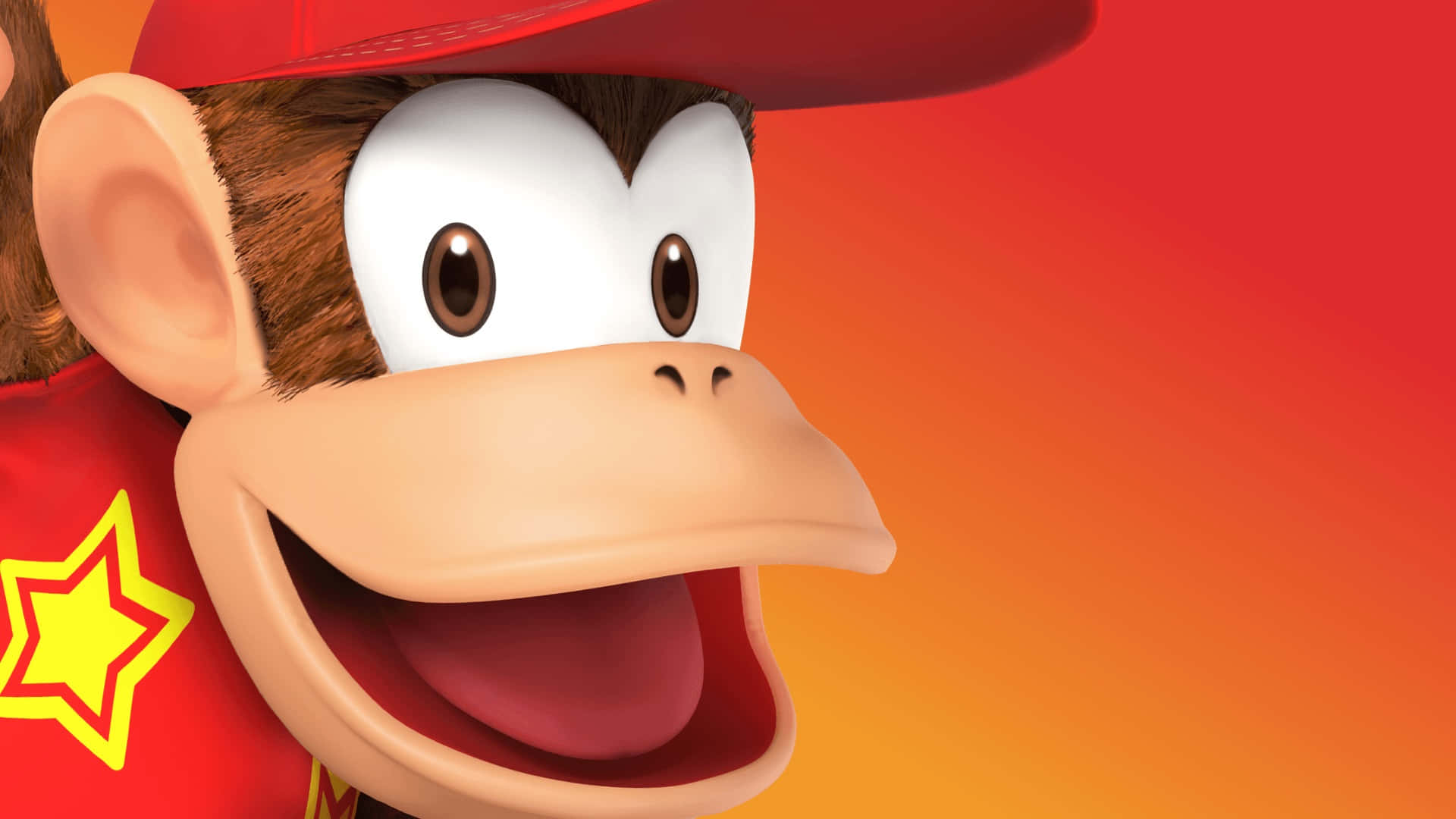 Diddy Kong, red cap, red shirt, Full HD Desktop Wallpaper