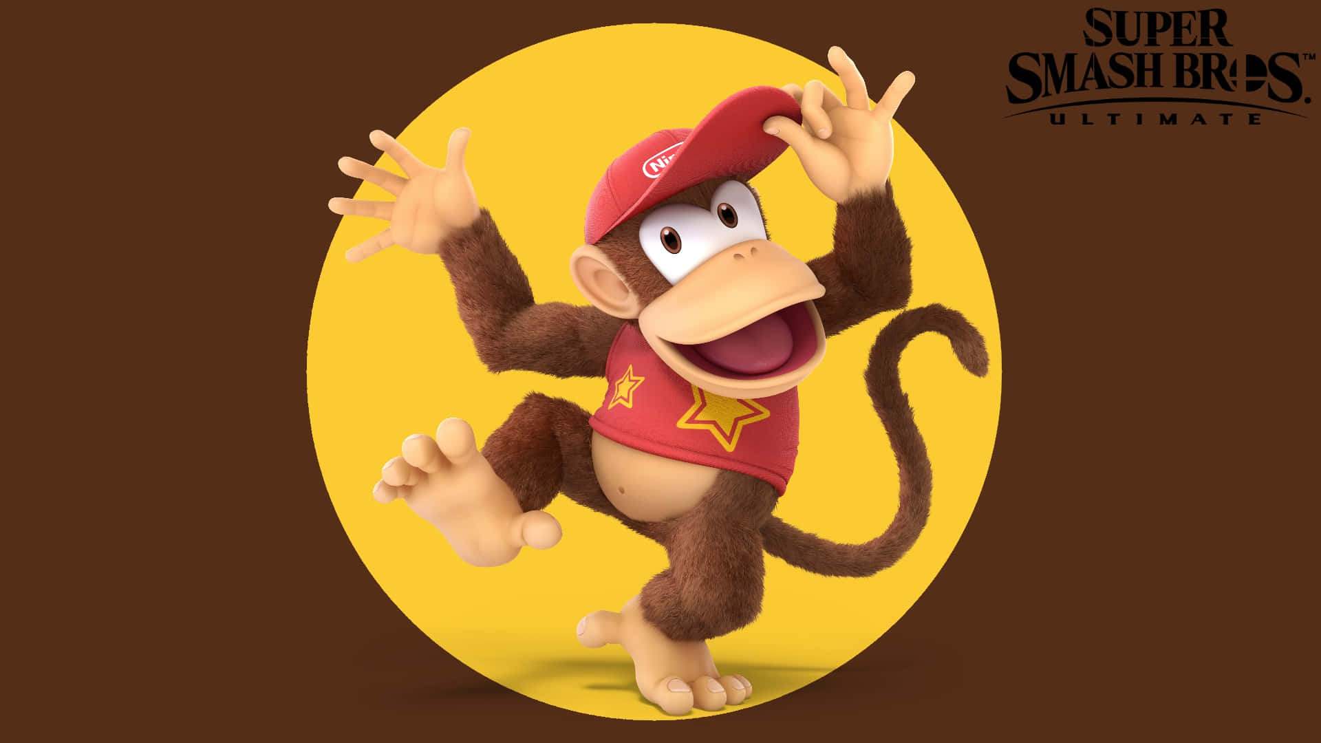 Diddy Kong, red cap, shirt, Full HD Desktop Wallpaper