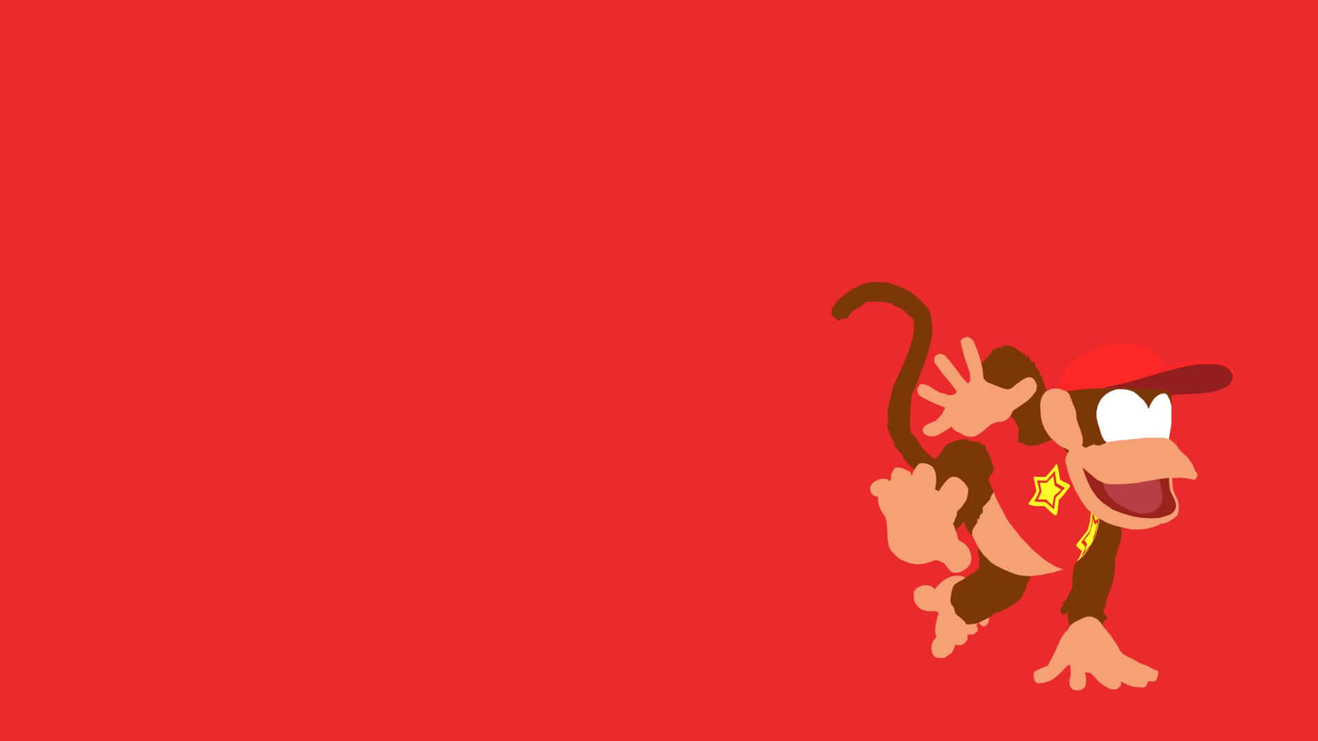 Diddy Kong, red cap, star badge, Full HD Desktop Wallpaper