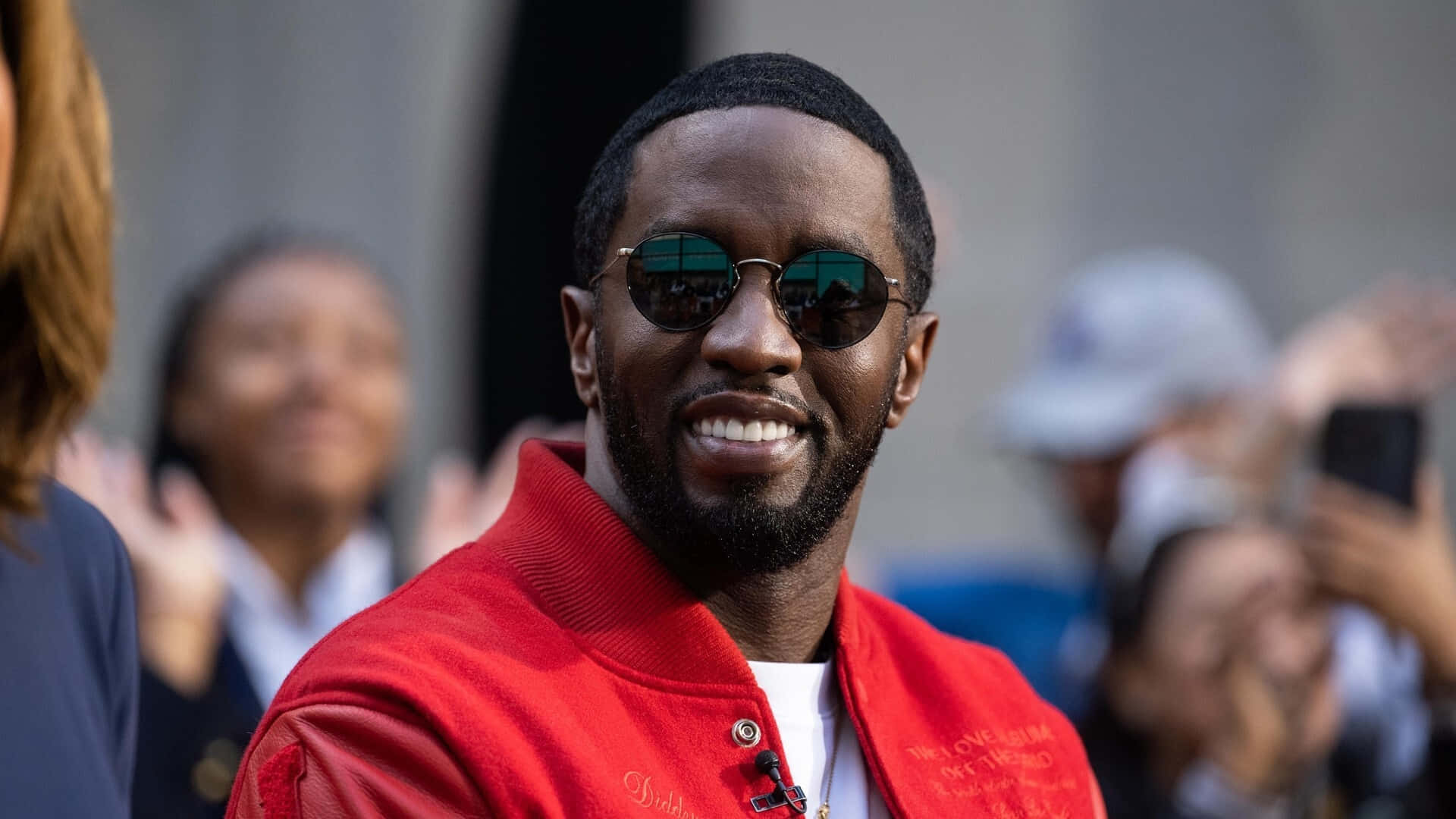 Diddy, red jacket, sunglasses, Full HD Desktop Wallpaper