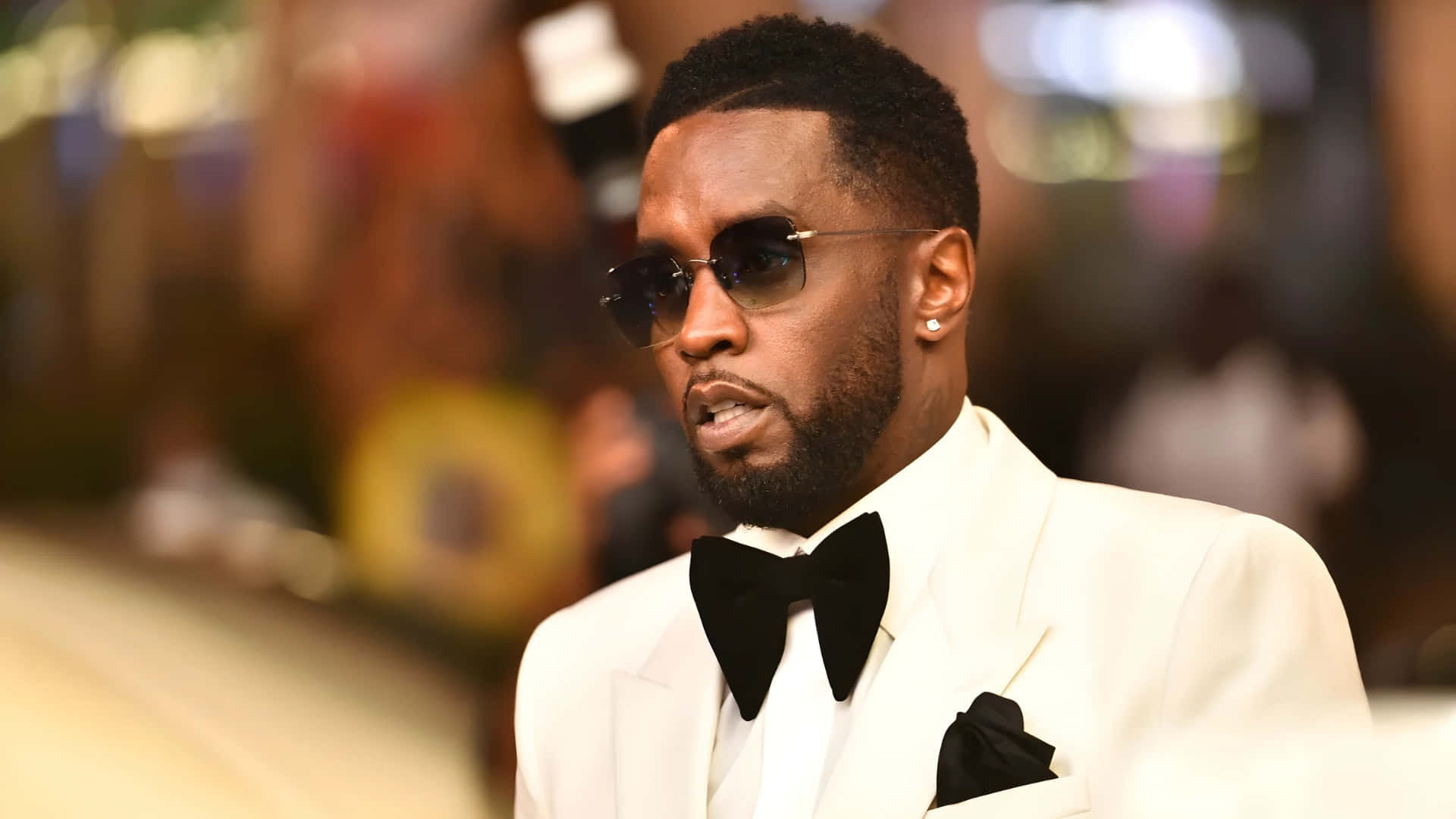 Diddy, white tuxedo, black bow tie, Full HD Desktop Wallpaper