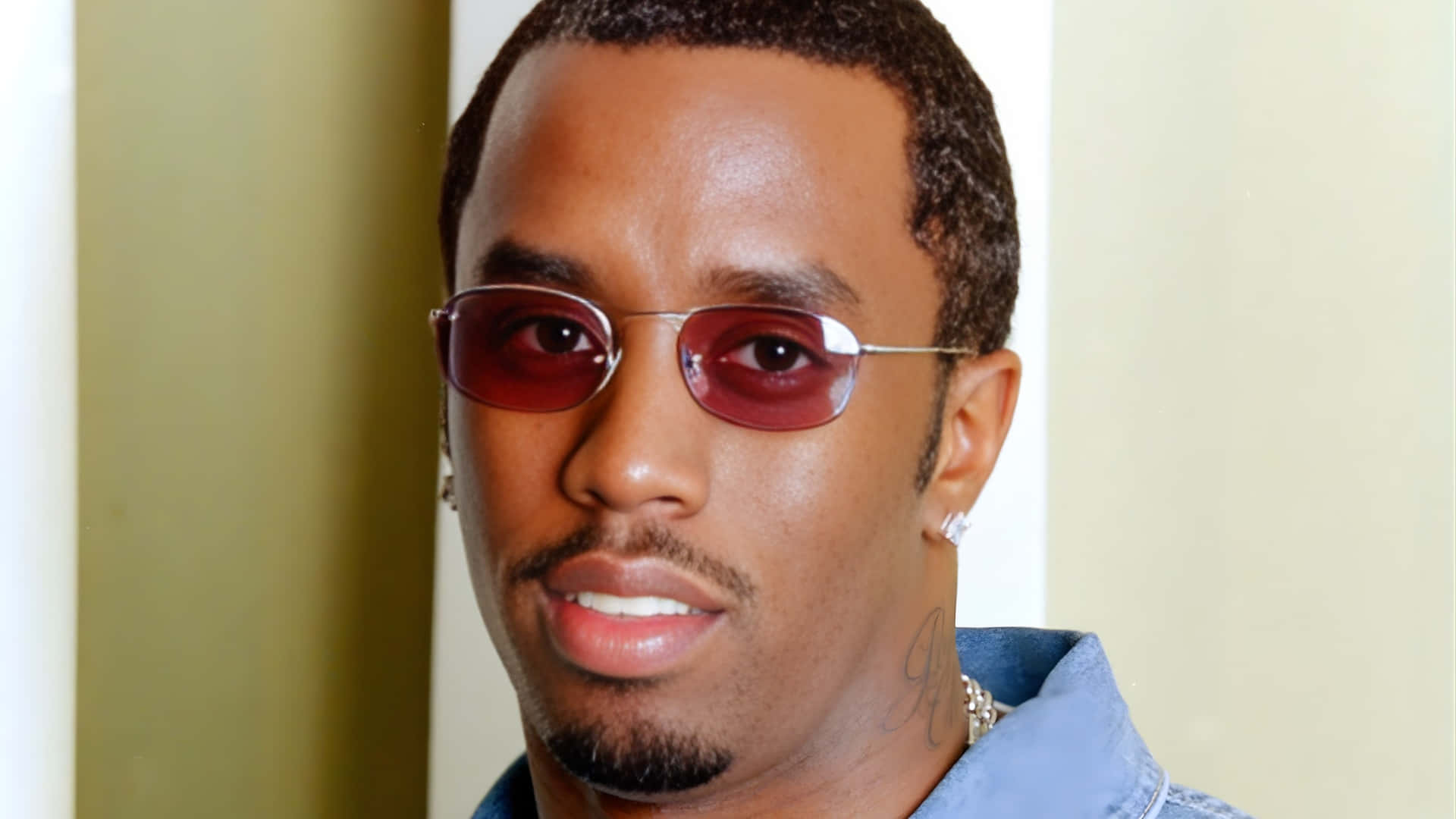 Diddy, red sunglasses, blue denim shirt, Full HD Desktop Wallpaper