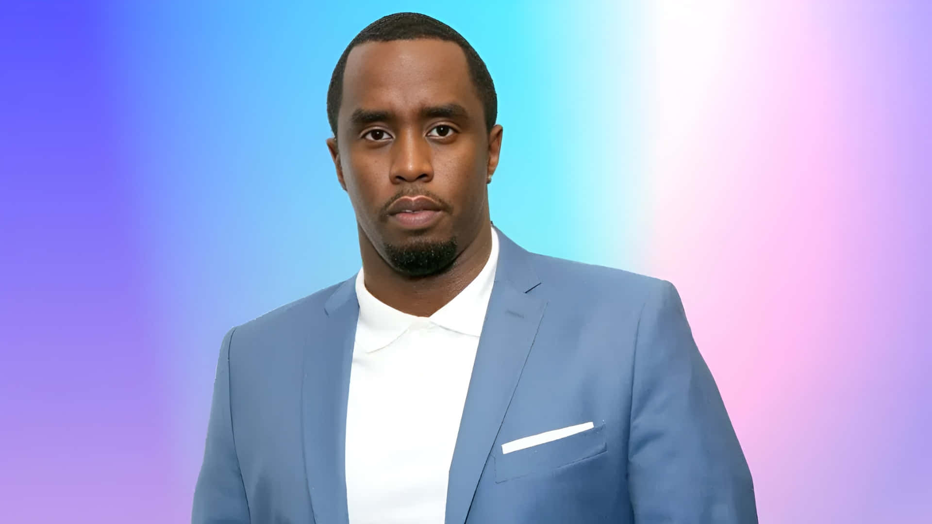 Diddy, blue suit, white shirt, Full HD Desktop Wallpaper