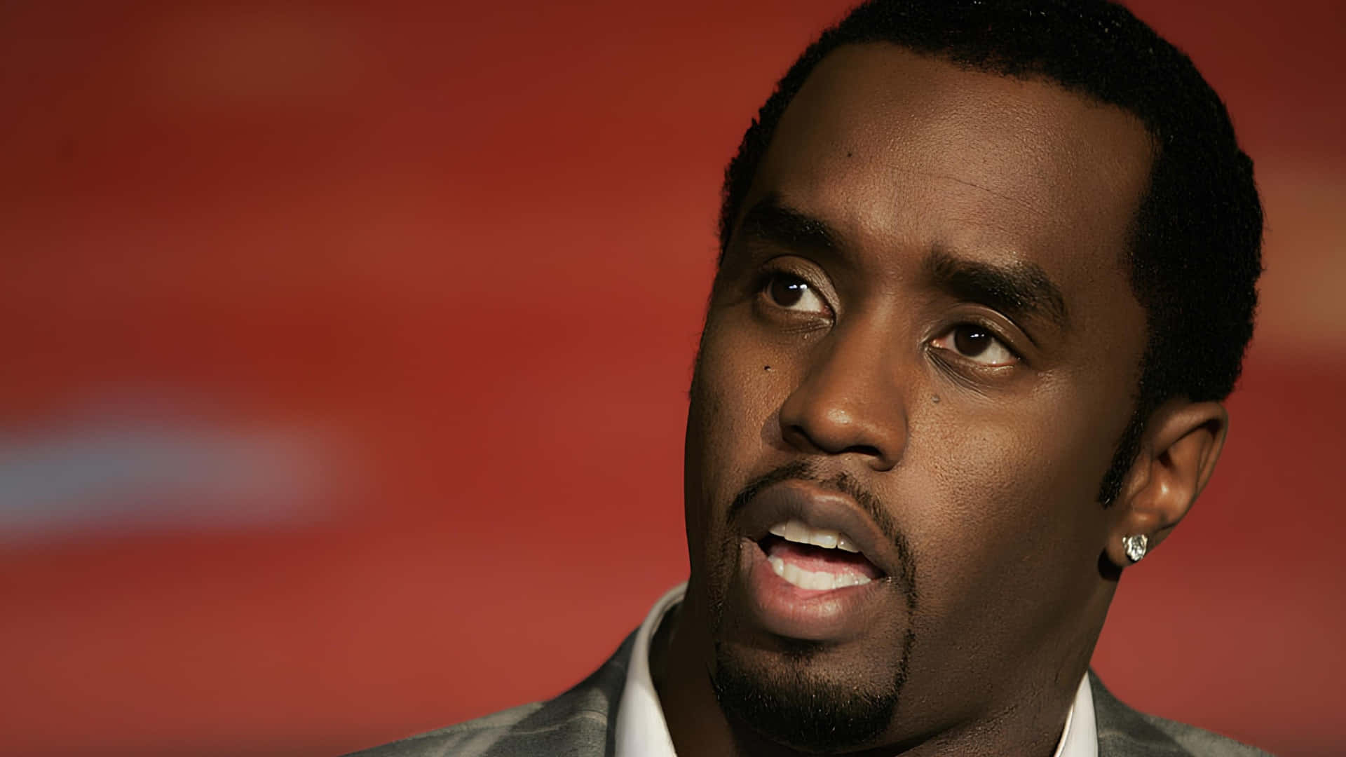 Diddy, red background, close-up portrait, Full HD Desktop Wallpaper