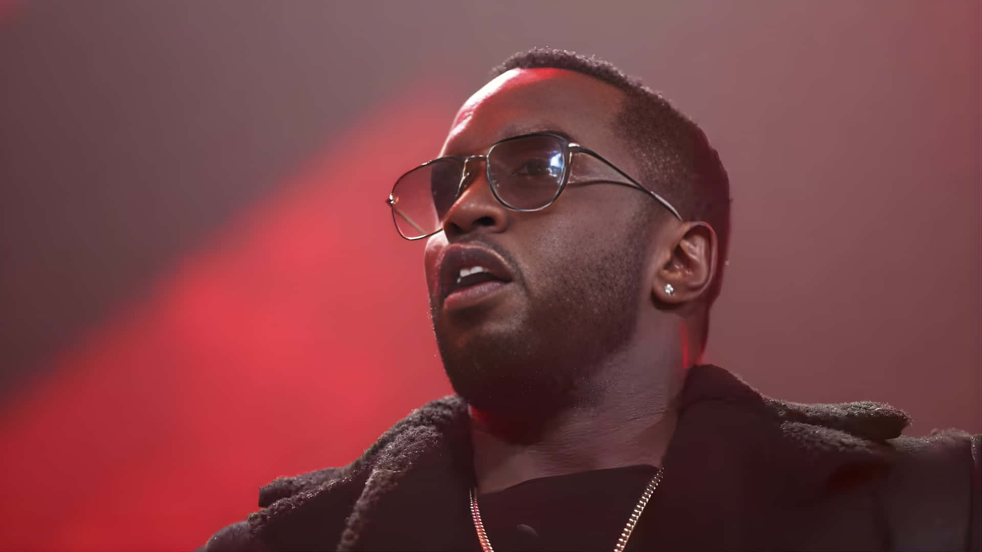 Diddy, stage, red stage lighting, Full HD Desktop Wallpaper