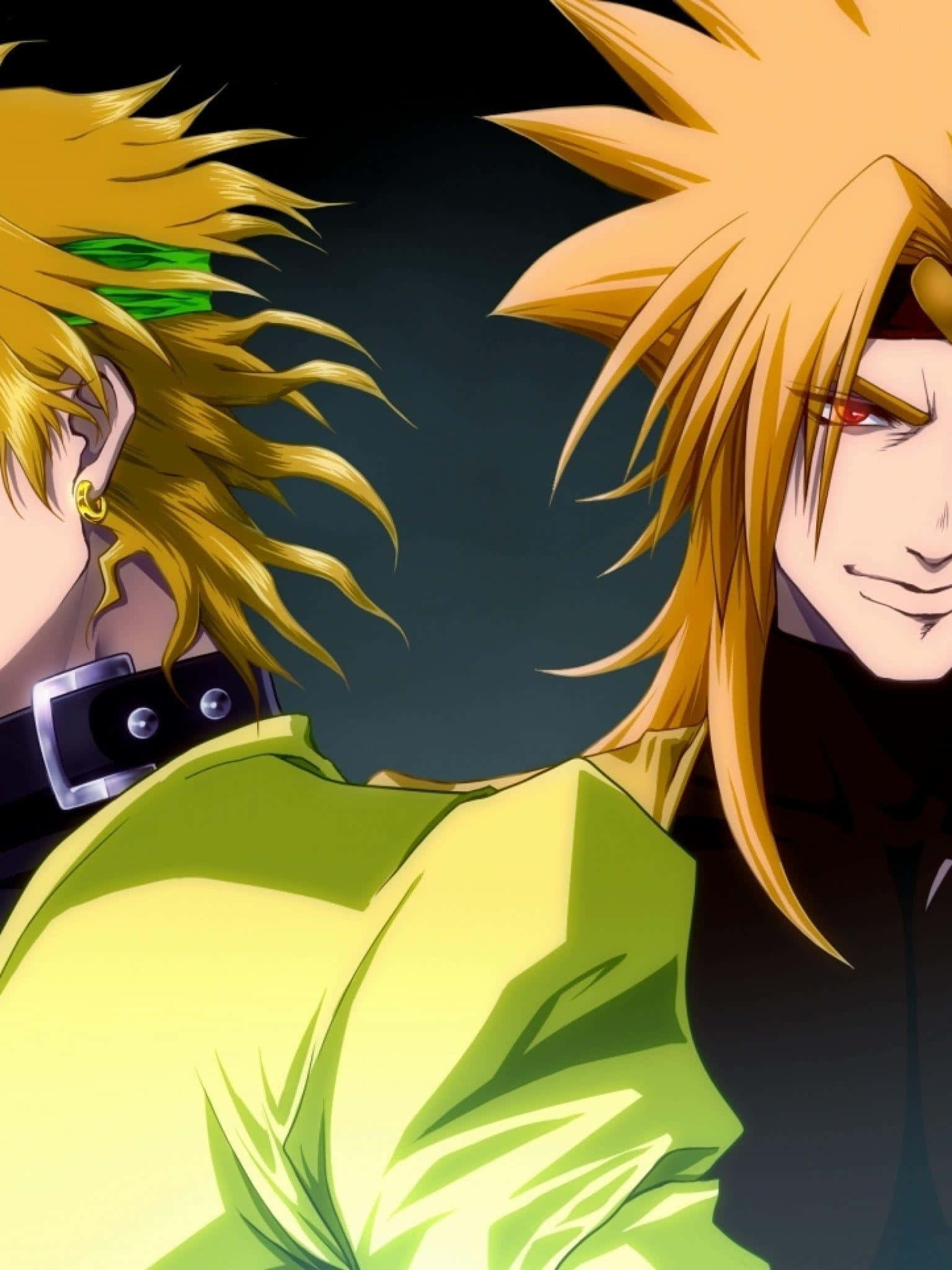 Diego Brando, spiky blonde hair, tense close-up, Full HD Phone Wallpaper