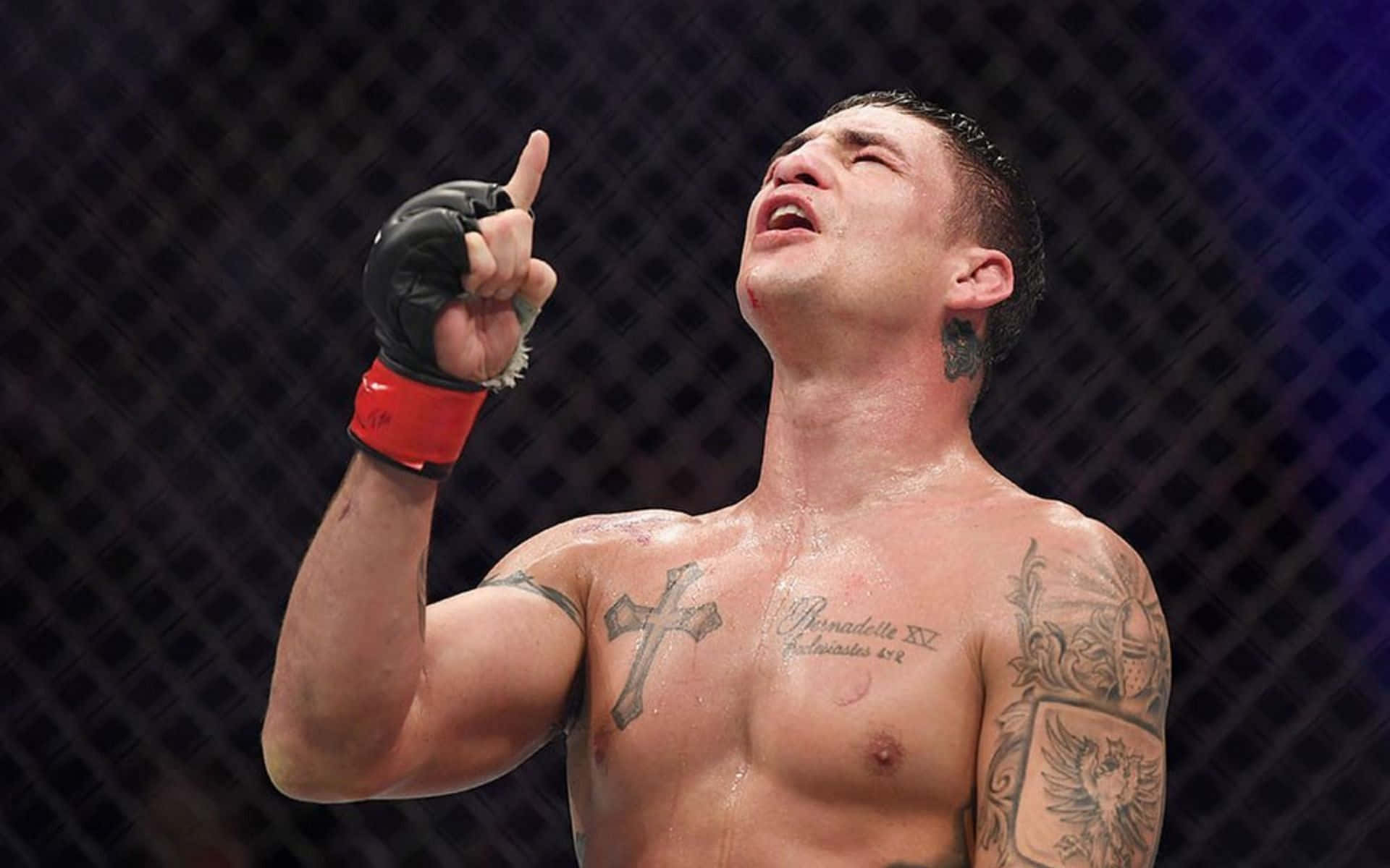 Diego Sanchez, cage, tattooed fighter, Full HD Desktop Wallpaper