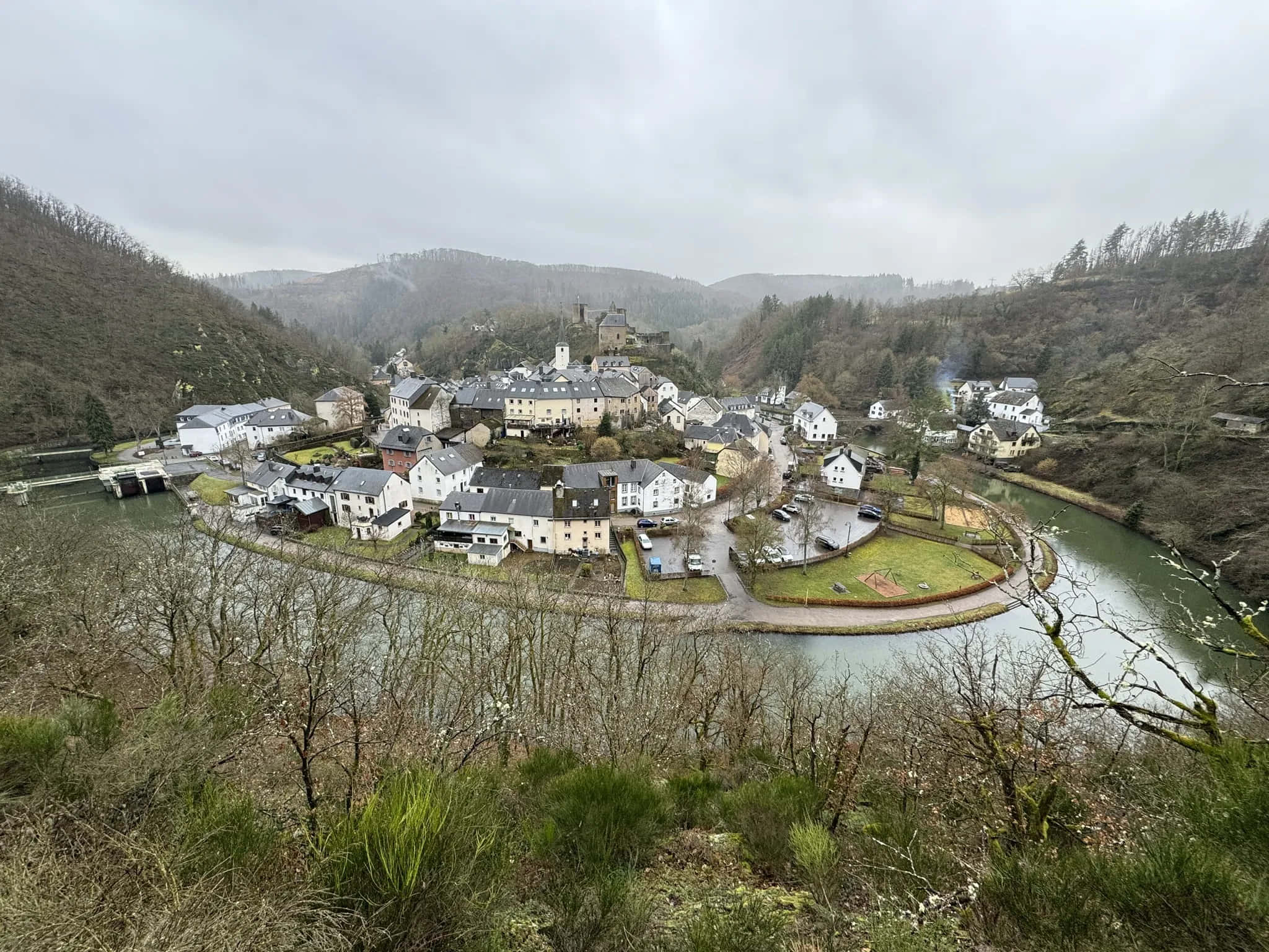 Diekirch, valley, river, Full HD Desktop Wallpaper