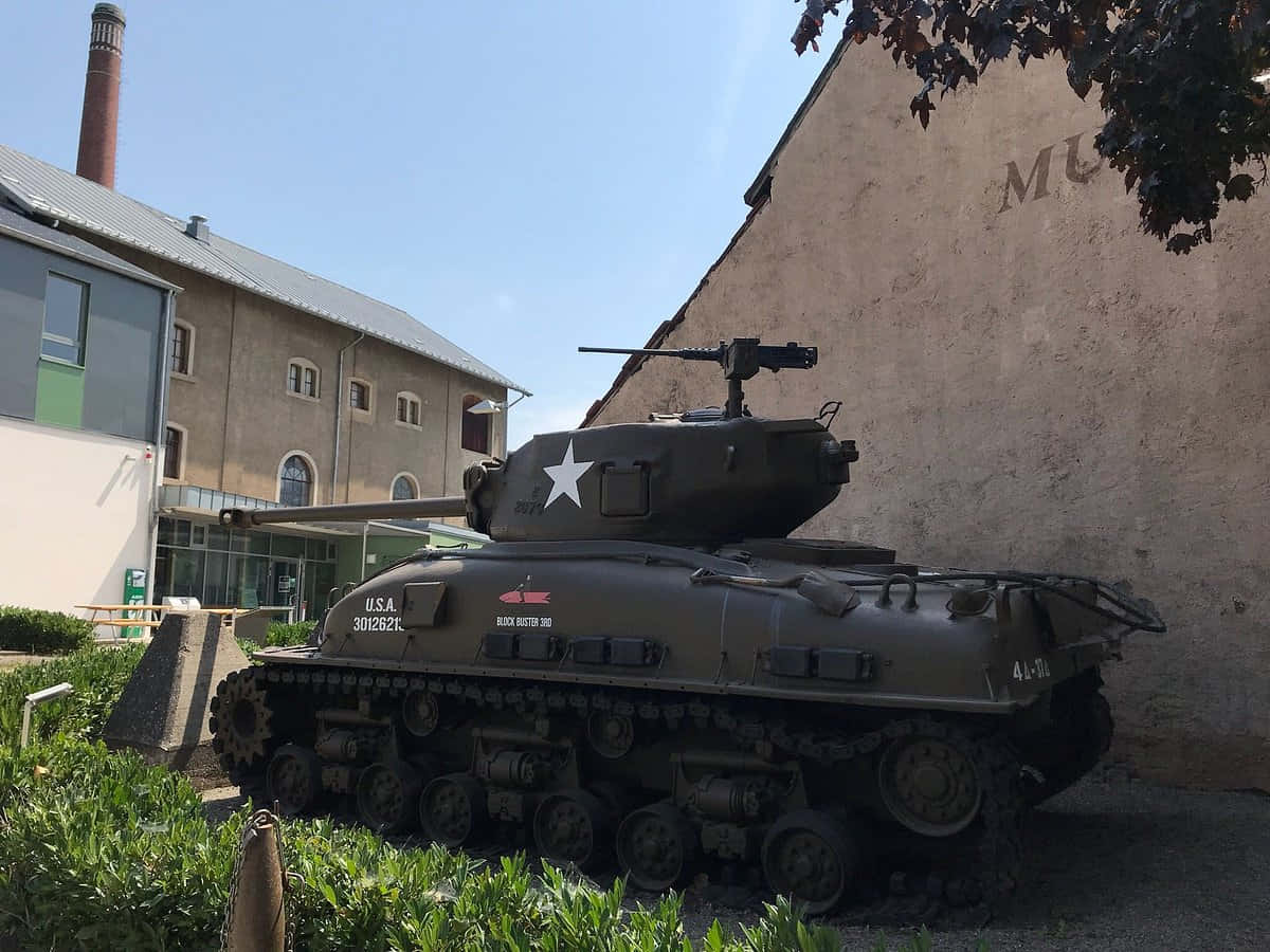 Diekirch, olive-drab U.S. military tank, white star emblem, SD Desktop Wallpaper