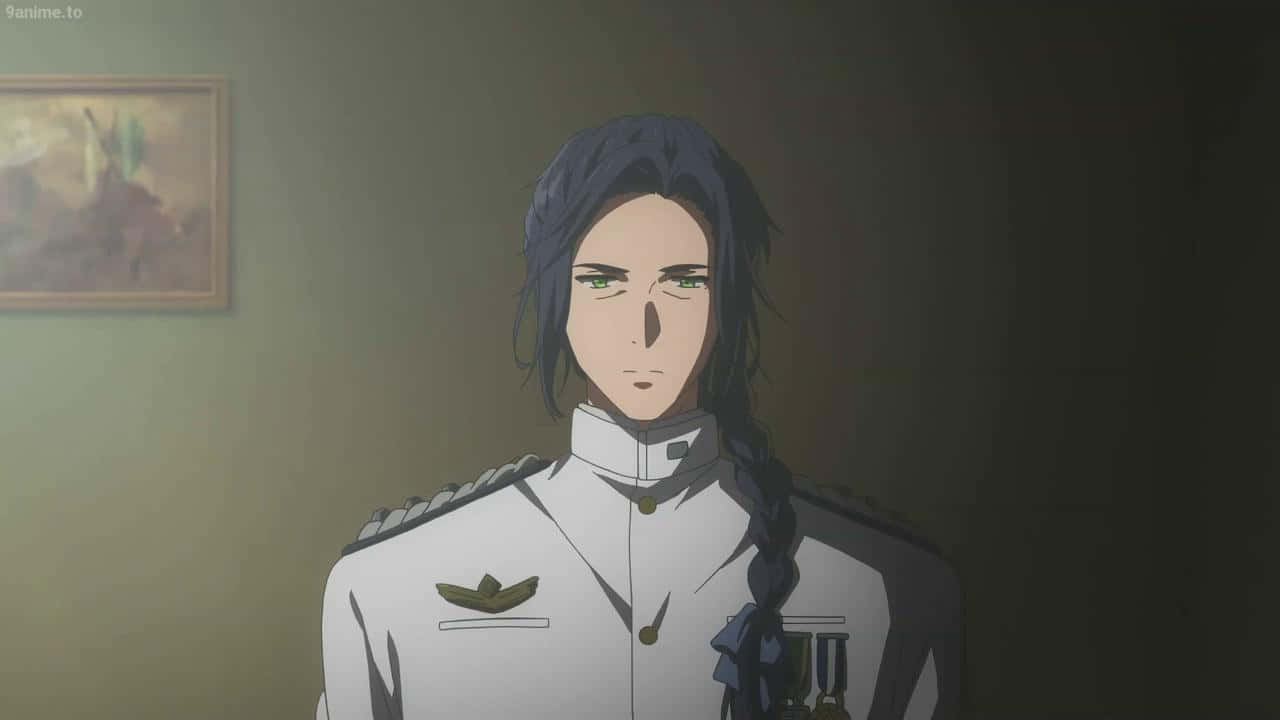 Dietfried Bougainvillea, anime officer, white uniform, HD Desktop Wallpaper
