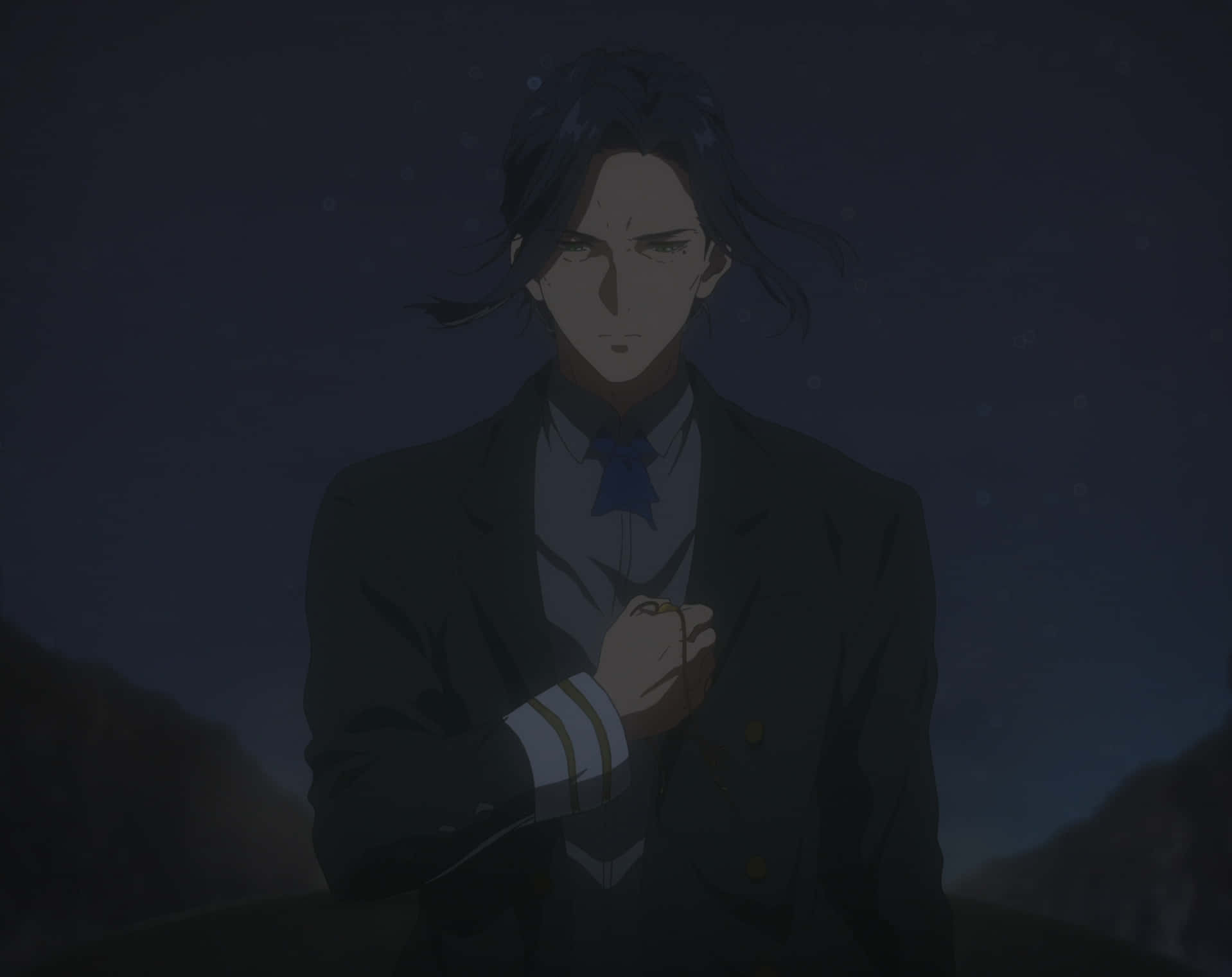 Dietfried Bougainvillea, anime male character, dark suit, HD Desktop Wallpaper