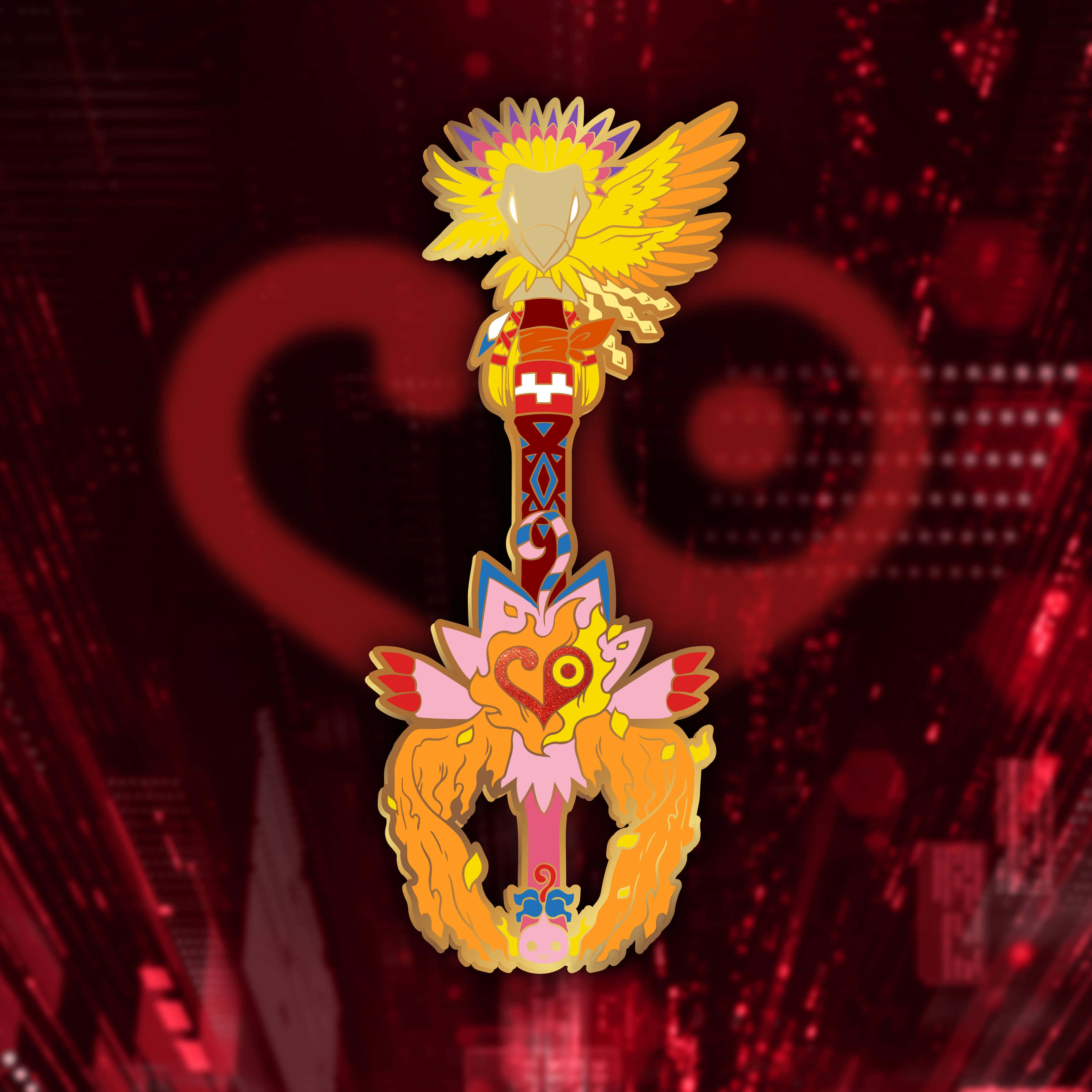 Digimon, Biyomon, golden wings, 2K Desktop Wallpaper