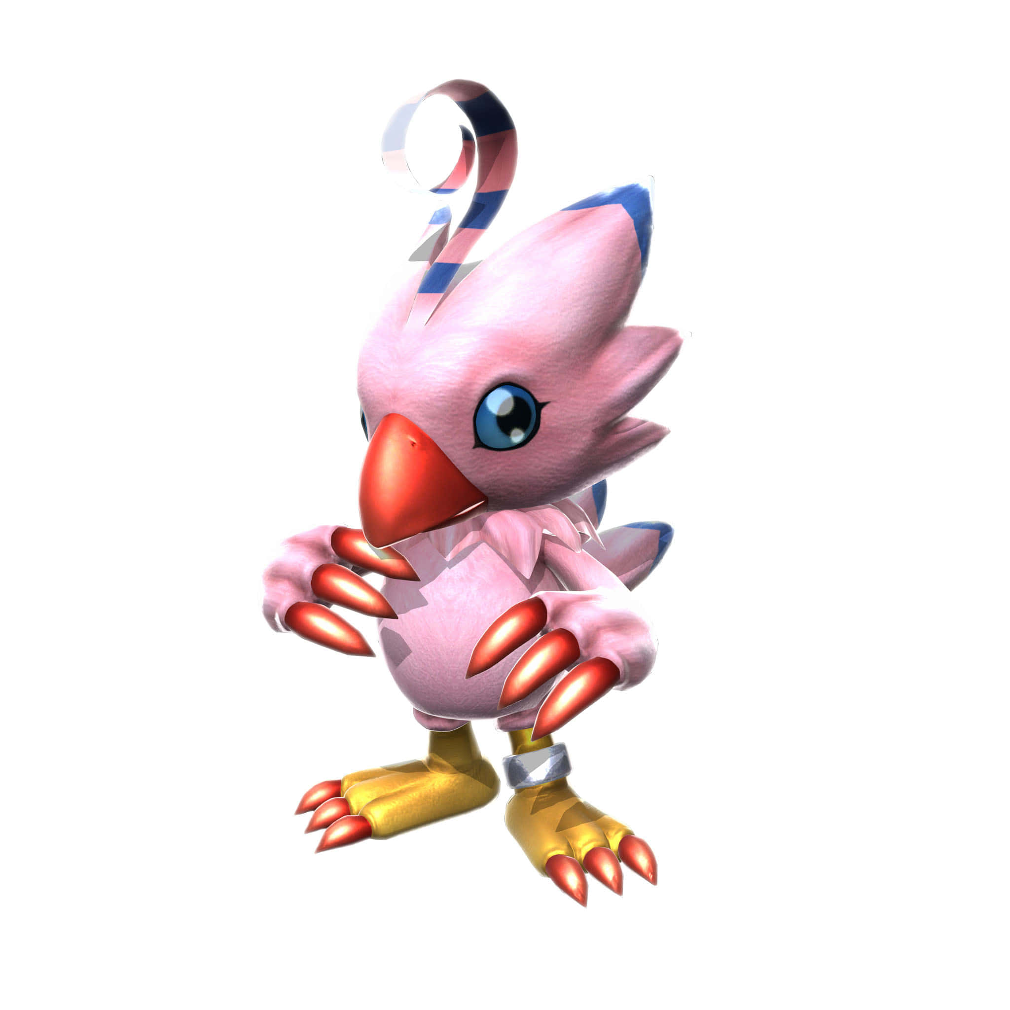 Digimon Biyomon, pink bird-like creature, blue eyes, Full HD Desktop Wallpaper