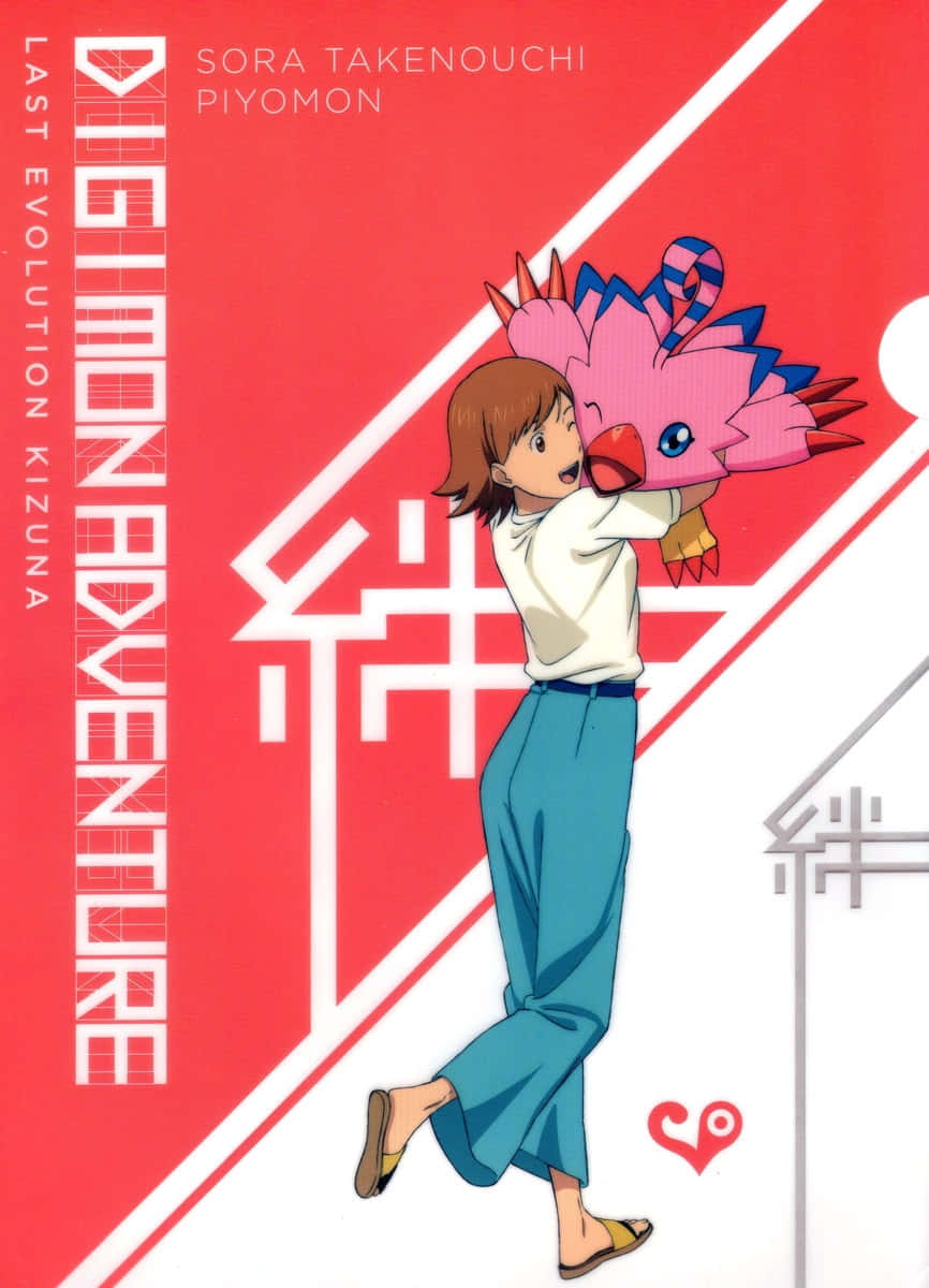 Digimon Biyomon, pink spiky digimon, white shirt, SD Phone Wallpaper